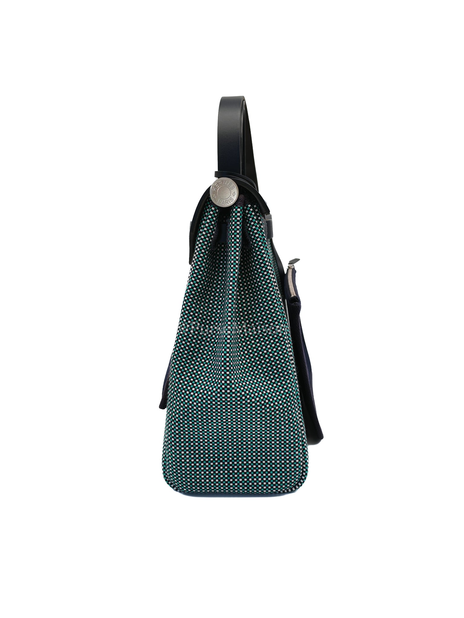 Herbag Zip 31 Quadrille Blue Sapphire/Menthe Criss Viking Canvas in Palladium Hardware Stamp Z (2021) | Purse Maison Luxury Bags Shop