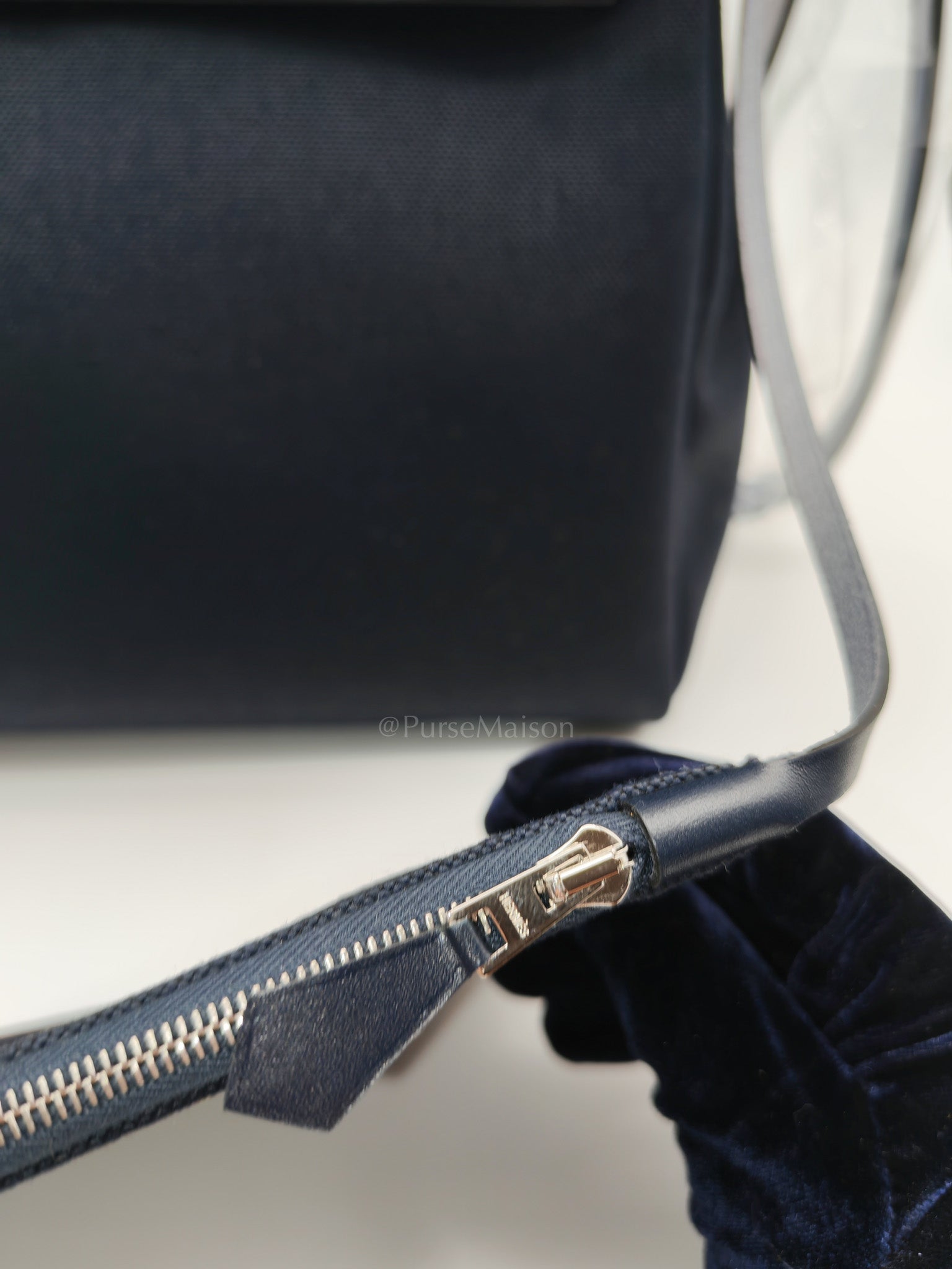 Herbag Zip 31 Toile Militaire/Vache Hunter Blue Indigo in Palladium Hardware Stamp G(2026) | Purse Maison Luxury Bags Shop