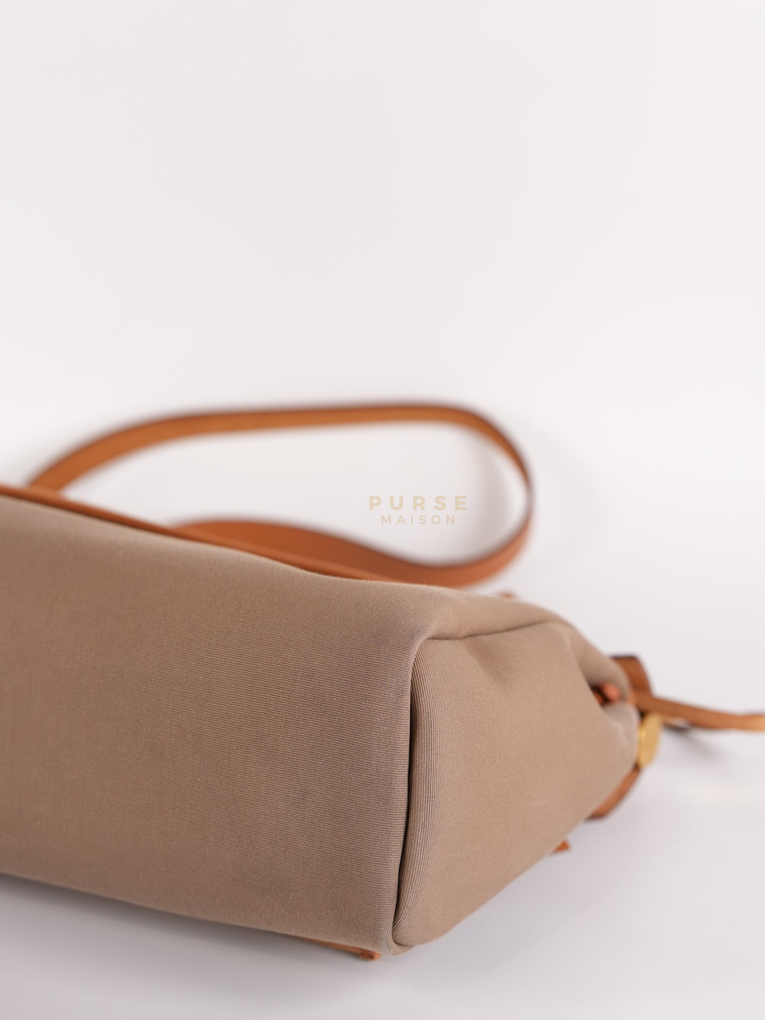 Herbag Zip 31 Vache Hunter Toile in Etoupe ang Gold Hardware Stamp U (2022) | Purse Maison Luxury Bags Shop