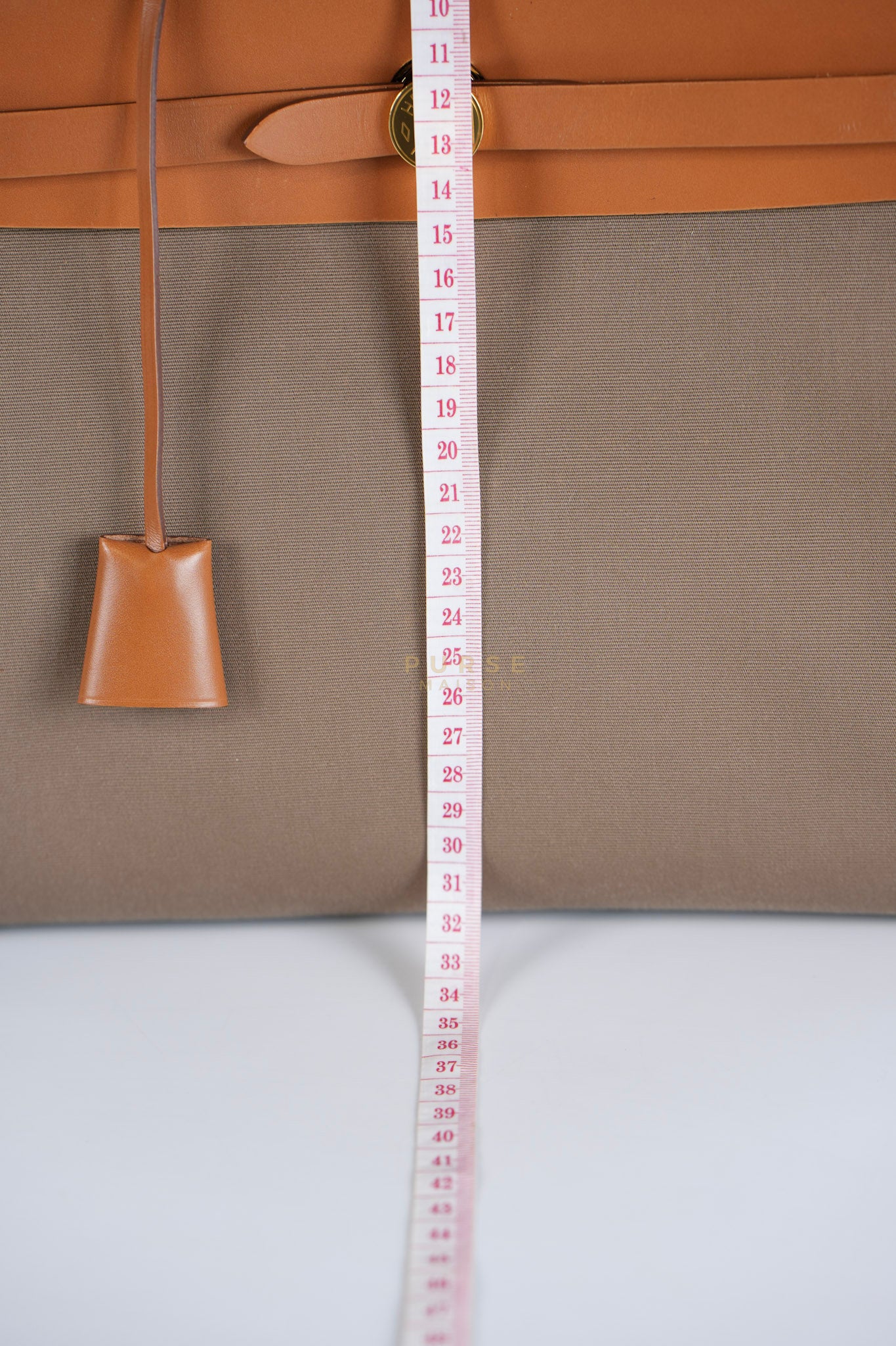 Herbag Zip 31 Vache Hunter Toile in Etoupe ang Gold Hardware Stamp U (2022) | Purse Maison Luxury Bags Shop