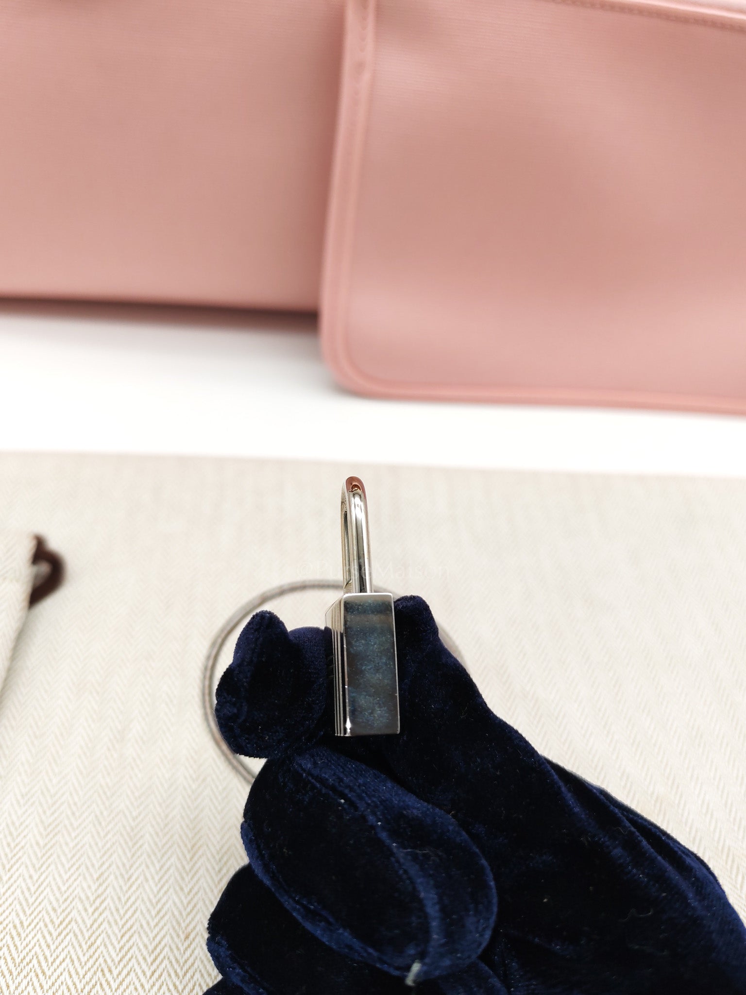 Herbag Zip 39 in Sakura Pink Palladium Hardware Stamp T(2016) | Purse Maison Luxury Bags Shop