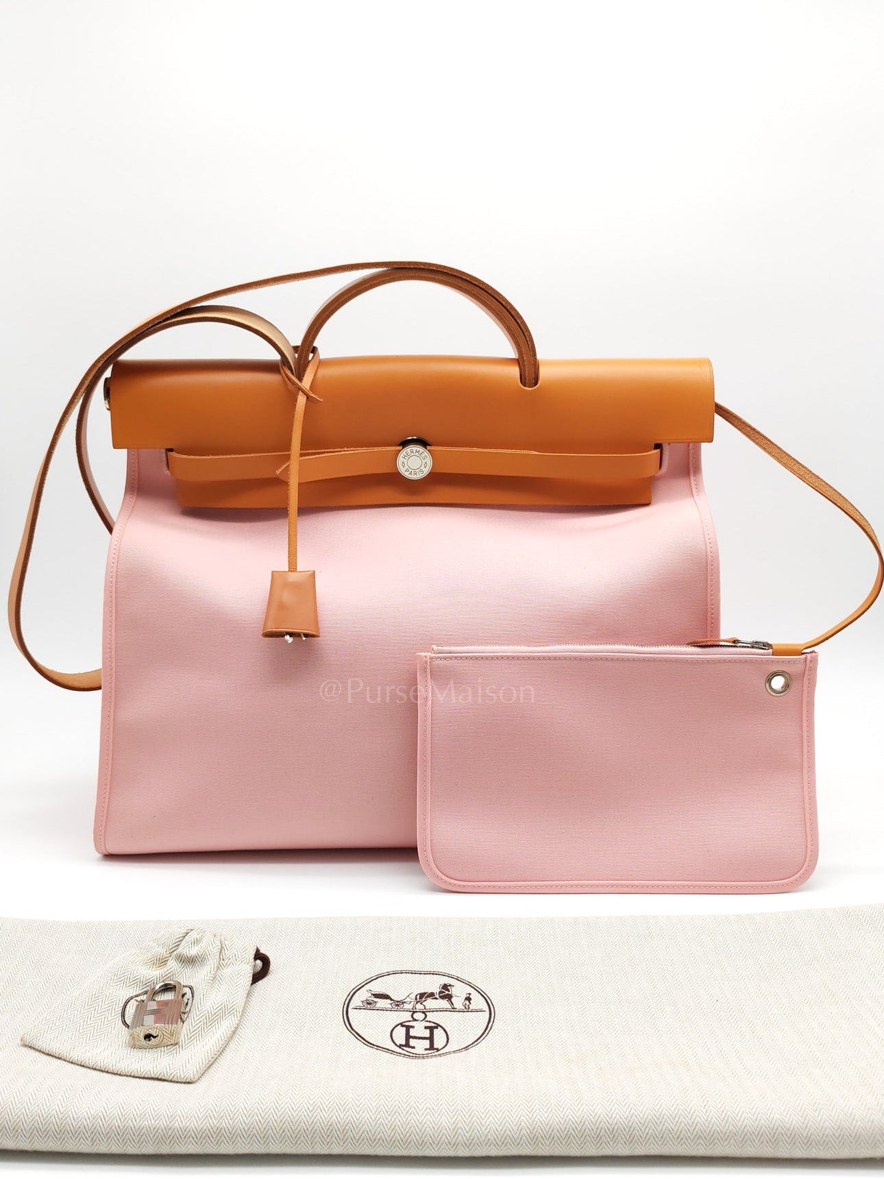 Herbag Zip 39 in Sakura Pink Palladium Hardware Stamp T(2016) | Purse Maison Luxury Bags Shop