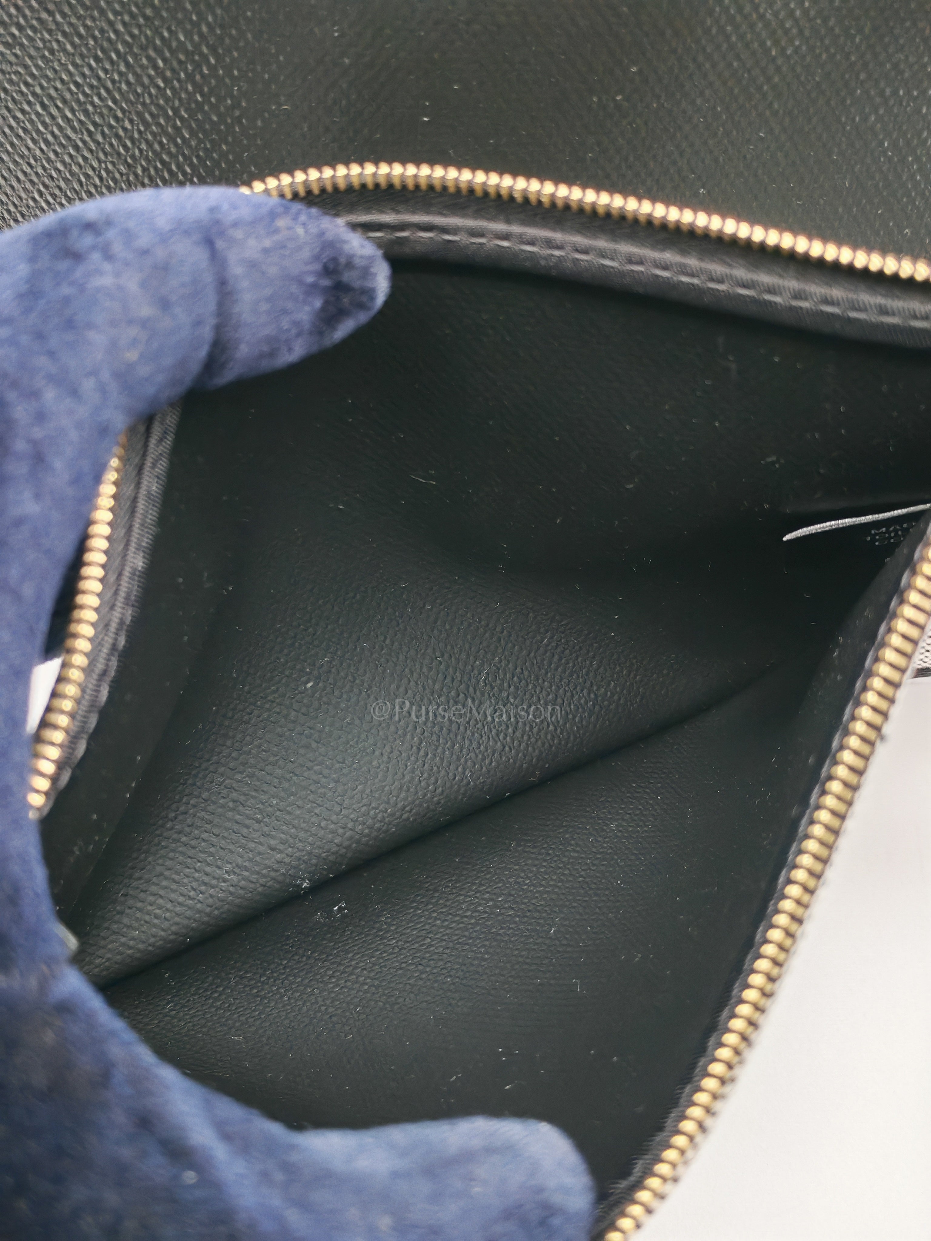 Herbag Zip PM 31 Black and Ecru Toile H Berline Black Vache Hunter Gold Hardware Stamp K(2025) | Purse Maison Luxury Bags Shop