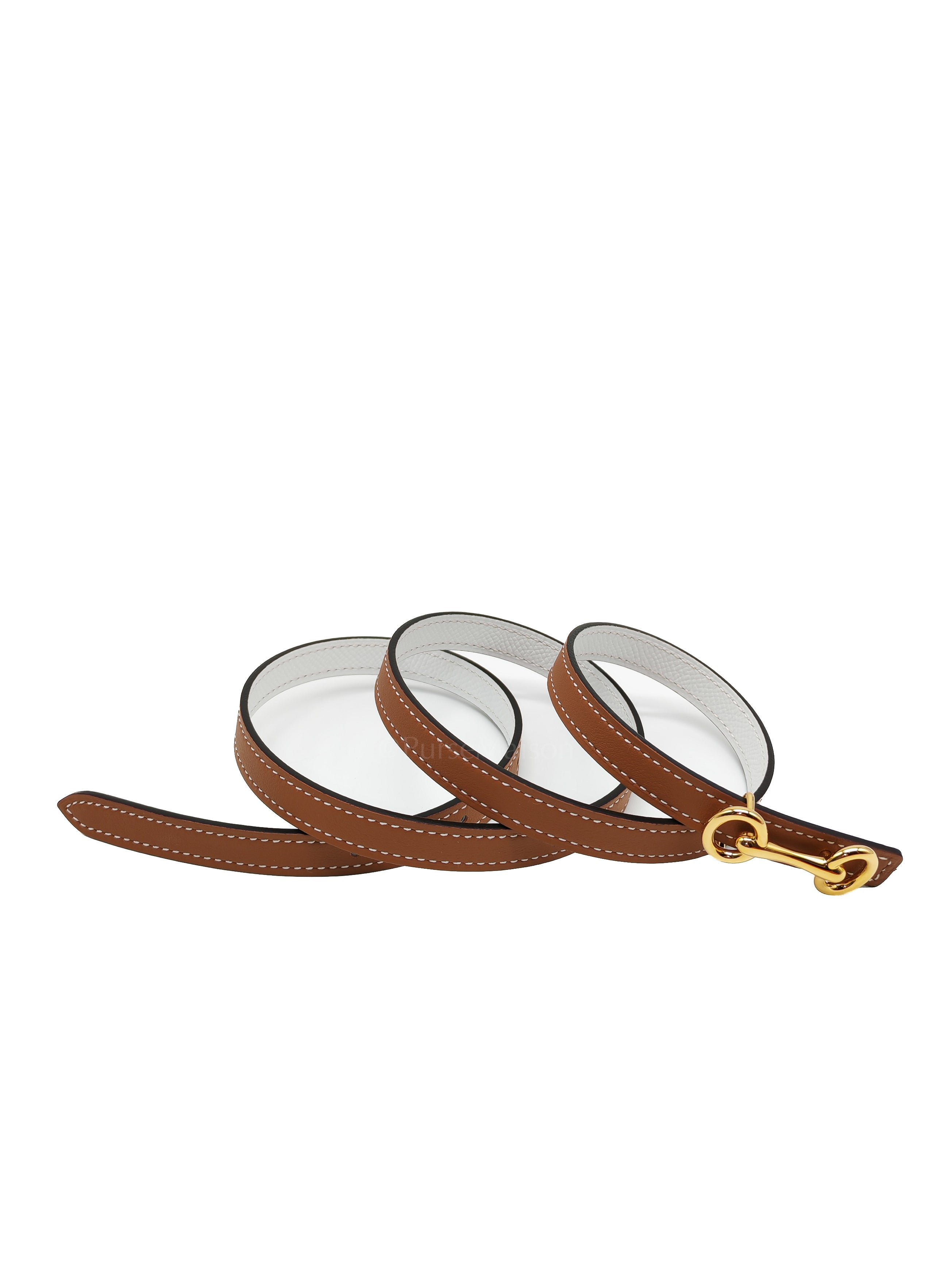 Heritage Buckle Reversible Belt in White Epsome Leather & Gold Swift Leather Strap Gold Hardware Stamp K(2025) Size 85 | Purse Maison Luxury Bags Shop