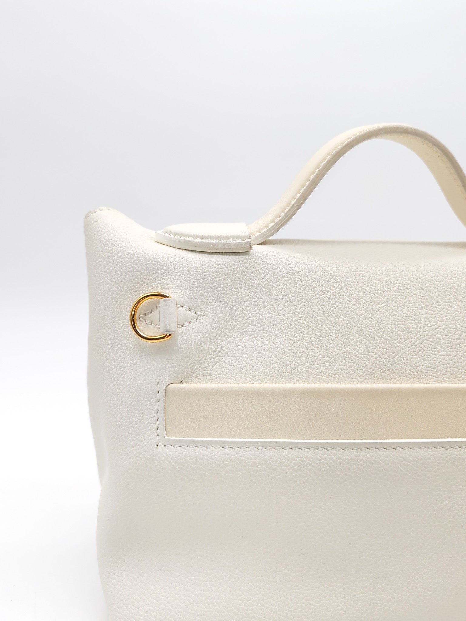 Hermes 24/24 Mini Veau Evercolor/Veau Swift Ay Blanc/Nata and Gold Hardware Stamp Z (2021) | Purse Maison Luxury Bags Shop