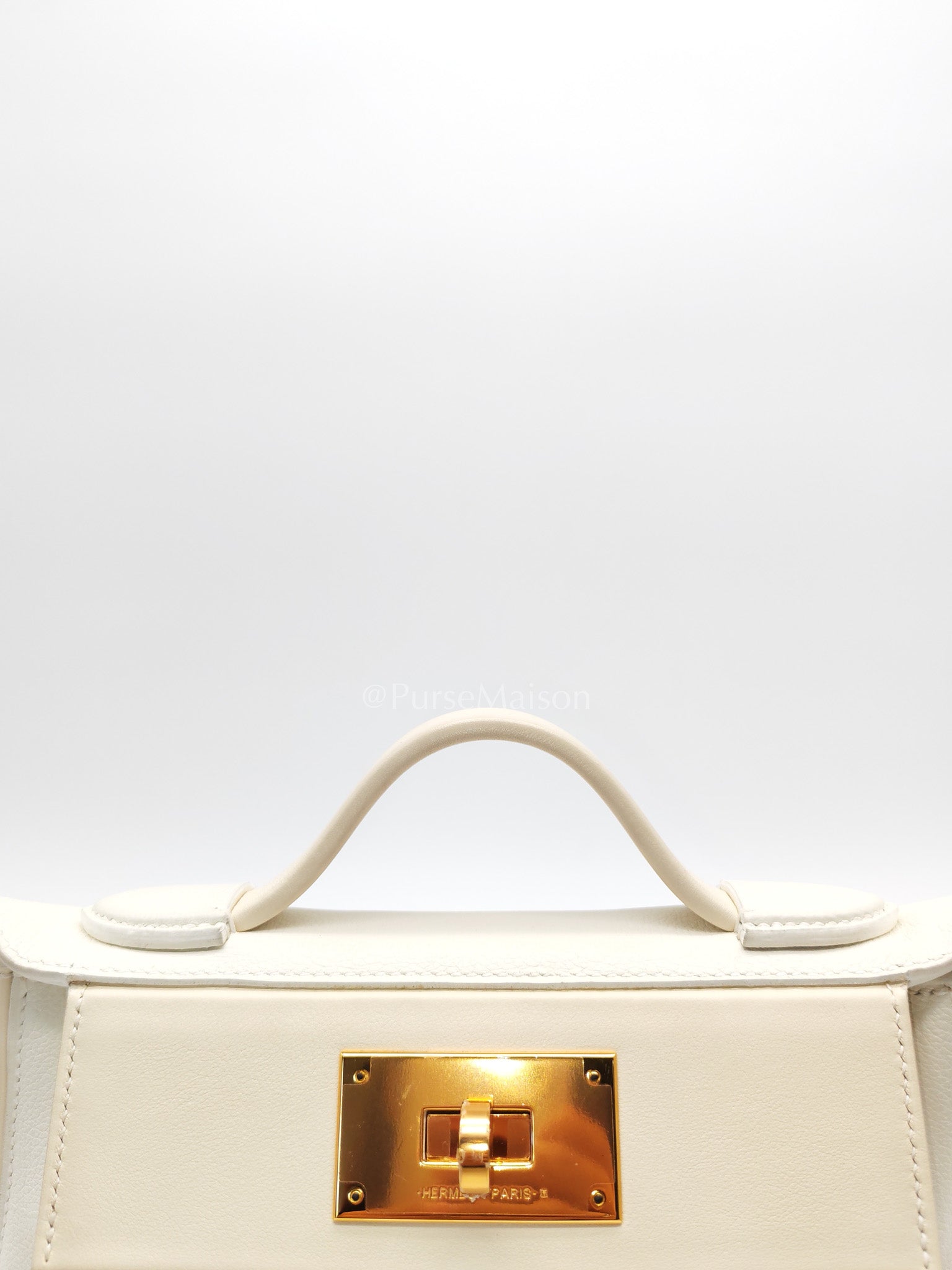 Hermes 24/24 Mini Veau Evercolor/Veau Swift Ay Blanc/Nata and Gold Hardware Stamp Z (2021) | Purse Maison Luxury Bags Shop