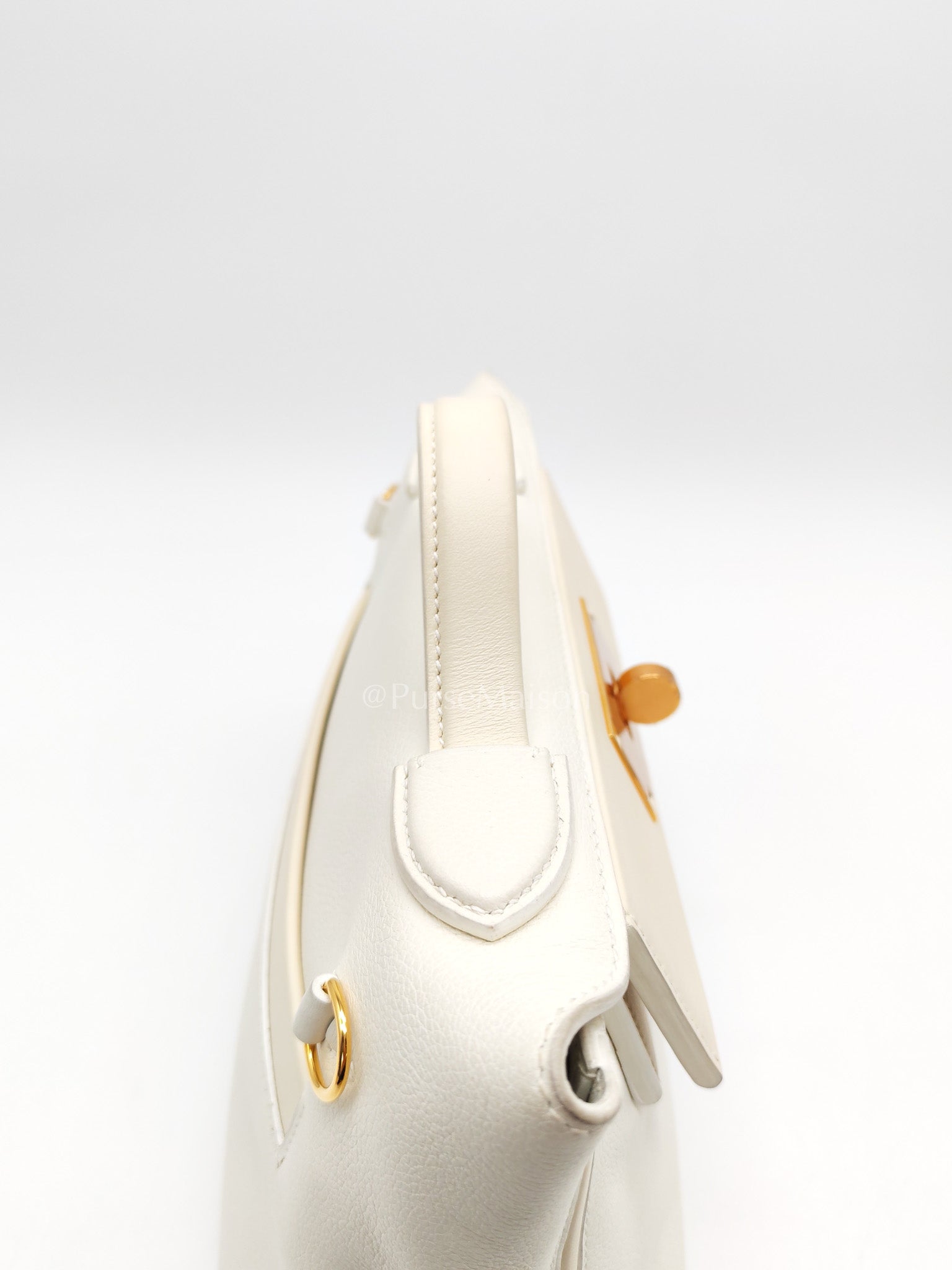 Hermes 24/24 Mini Veau Evercolor/Veau Swift Ay Blanc/Nata and Gold Hardware Stamp Z (2021) | Purse Maison Luxury Bags Shop