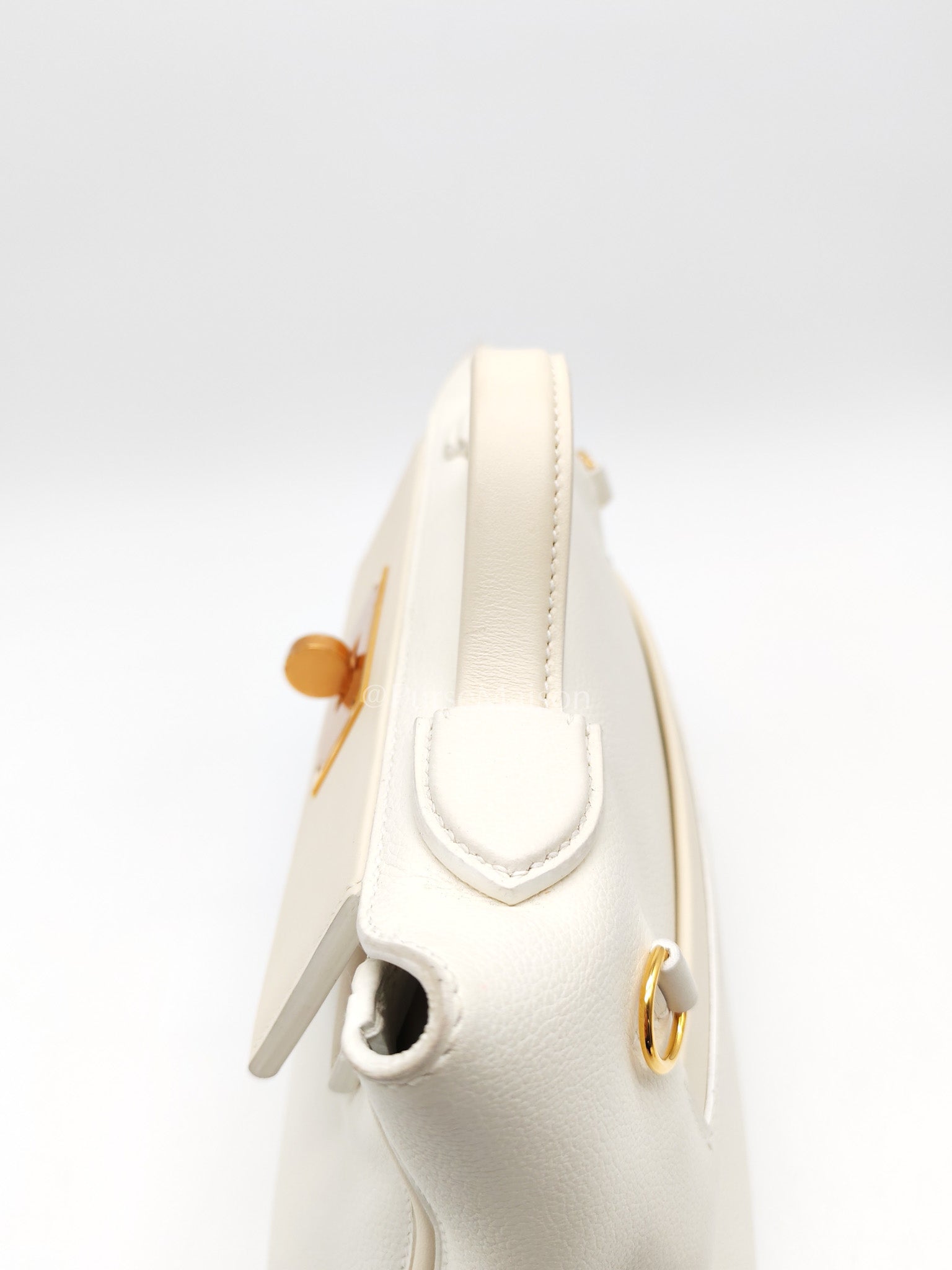 Hermes 24/24 Mini Veau Evercolor/Veau Swift Ay Blanc/Nata and Gold Hardware Stamp Z (2021) | Purse Maison Luxury Bags Shop