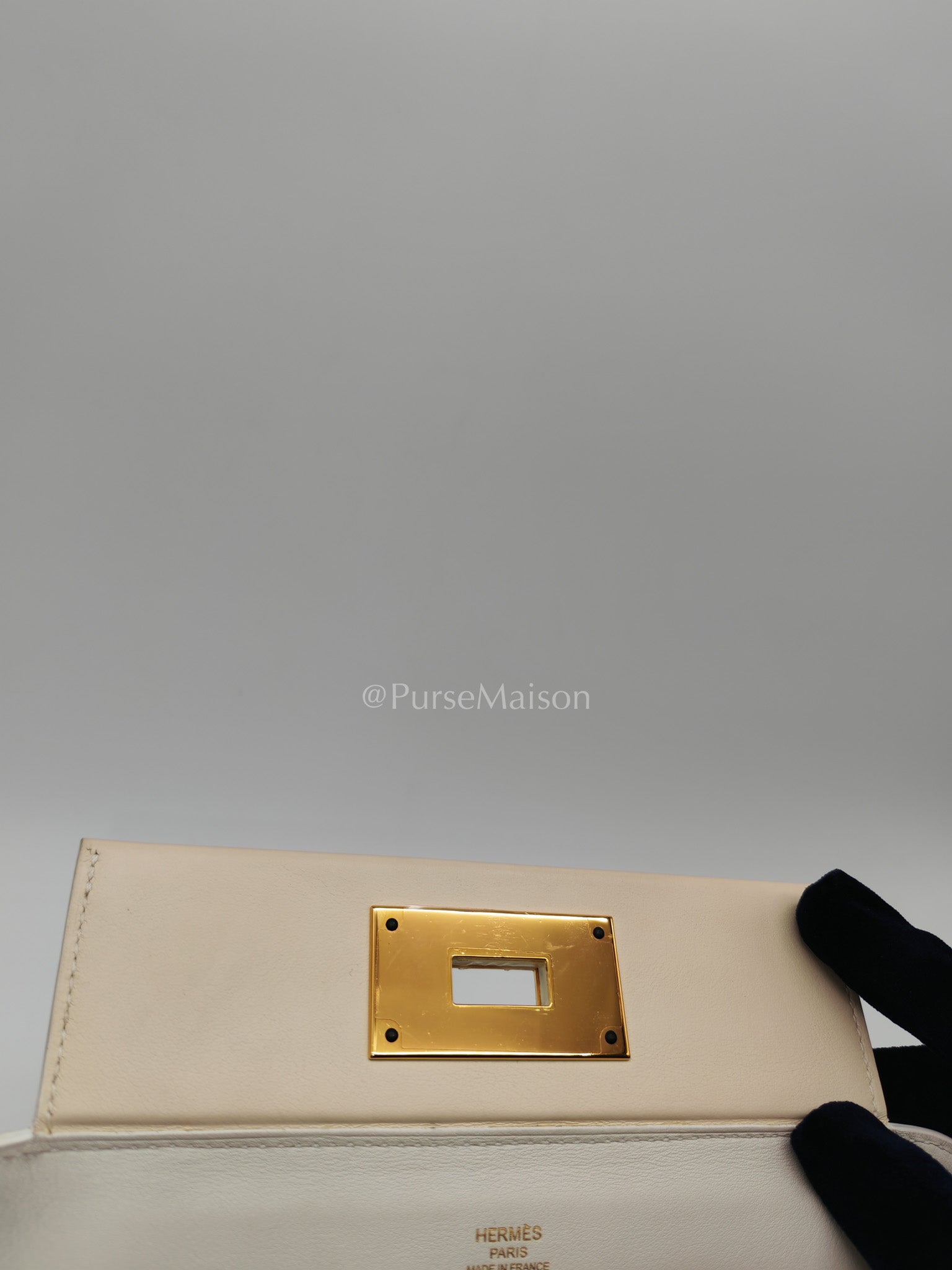 Hermes 24/24 Mini Veau Evercolor/Veau Swift Ay Blanc/Nata and Gold Hardware Stamp Z (2021) | Purse Maison Luxury Bags Shop