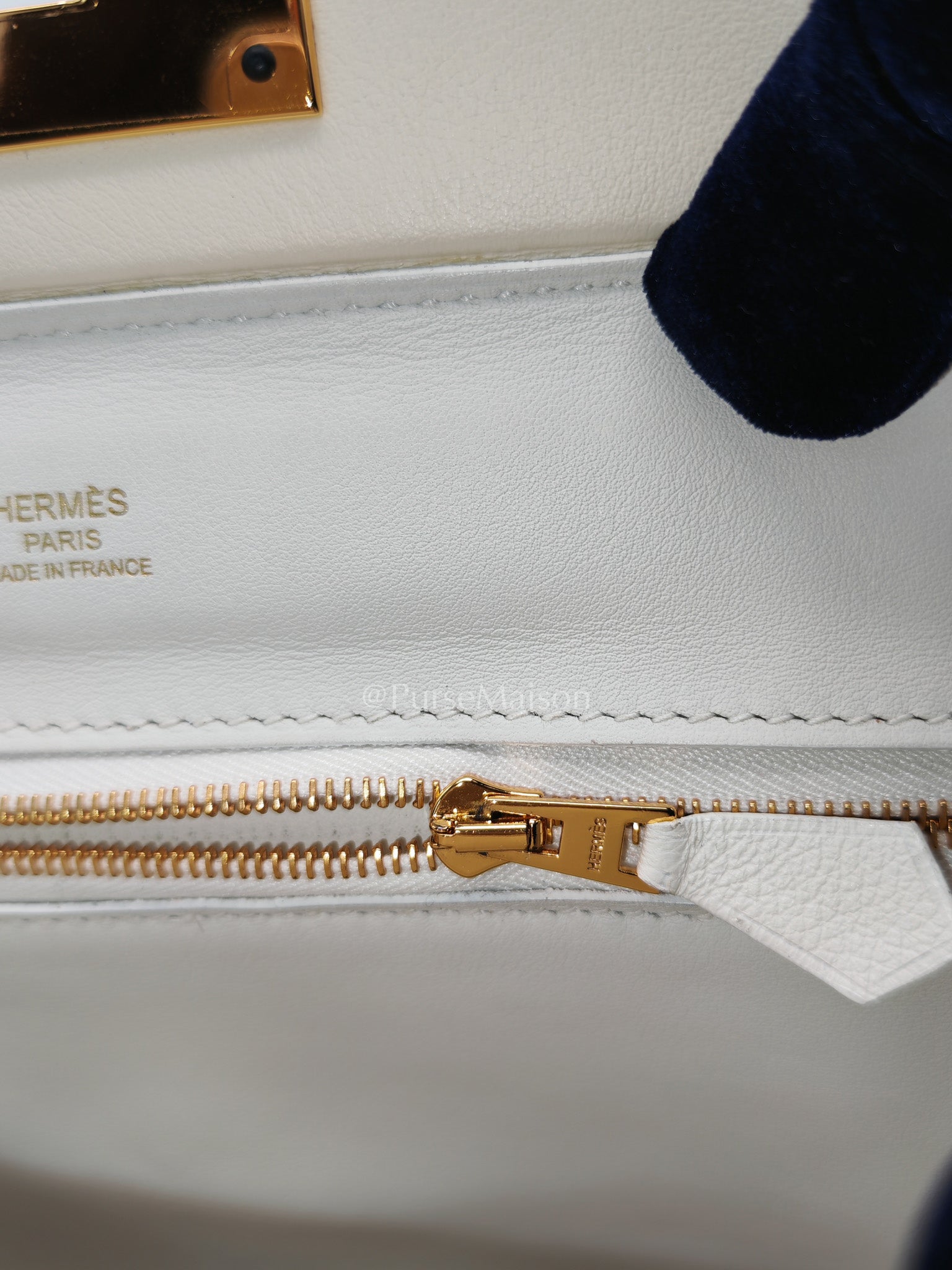 Hermes 24/24 Mini Veau Evercolor/Veau Swift Ay Blanc/Nata and Gold Hardware Stamp Z (2021) | Purse Maison Luxury Bags Shop