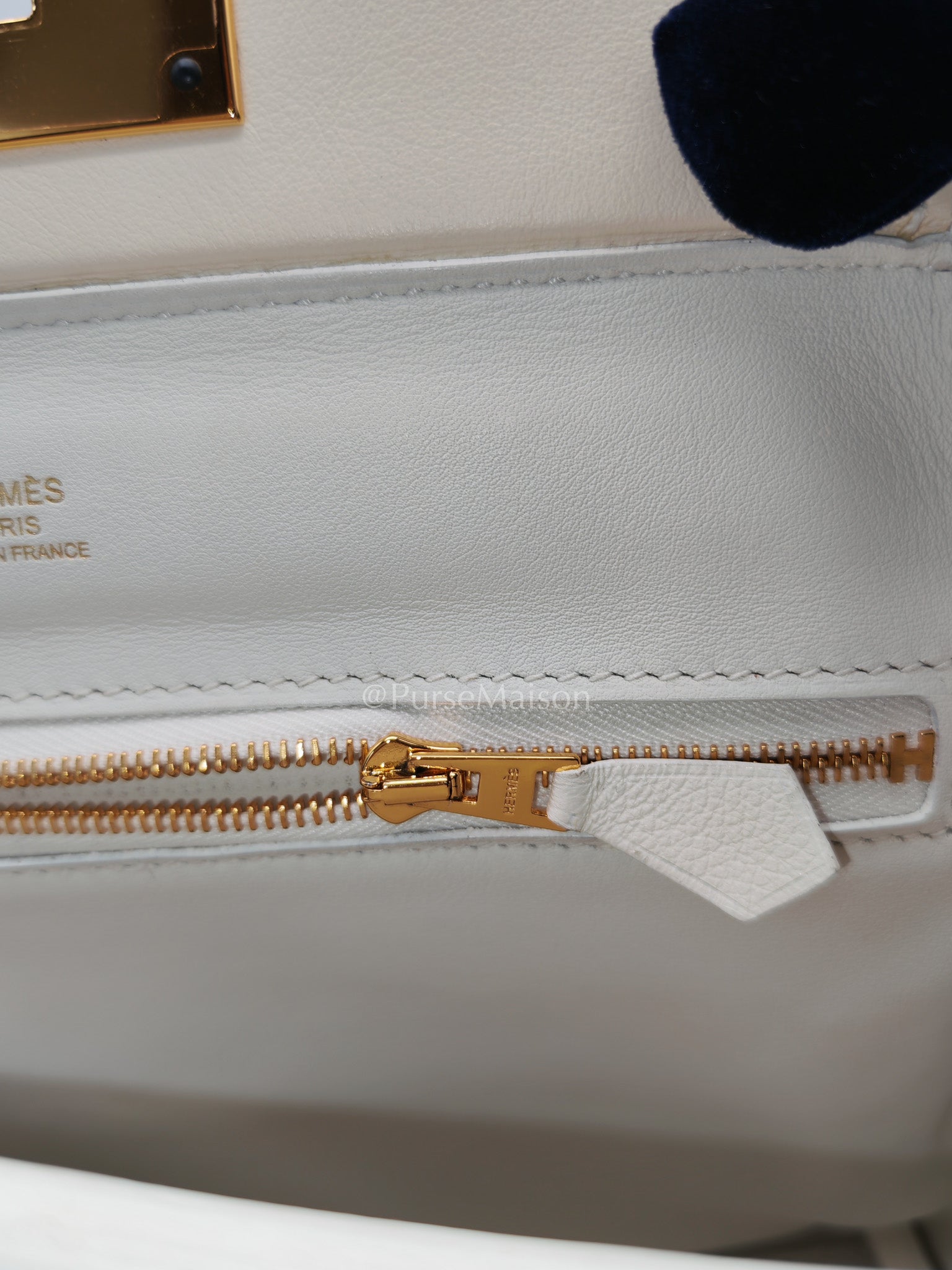 Hermes 24/24 Mini Veau Evercolor/Veau Swift Ay Blanc/Nata and Gold Hardware Stamp Z (2021) | Purse Maison Luxury Bags Shop