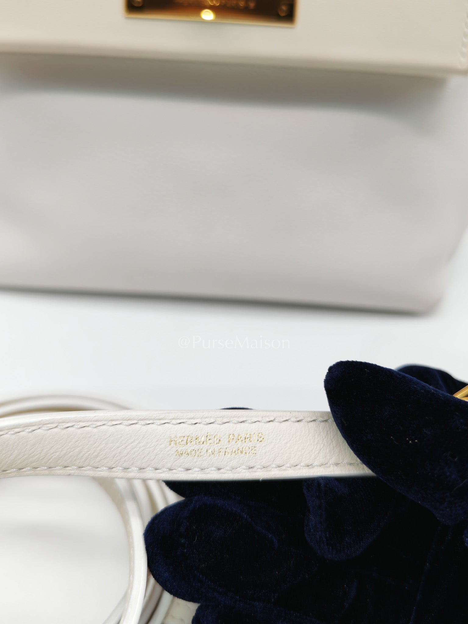 Hermes 24/24 Mini Veau Evercolor/Veau Swift Ay Blanc/Nata and Gold Hardware Stamp Z (2021) | Purse Maison Luxury Bags Shop