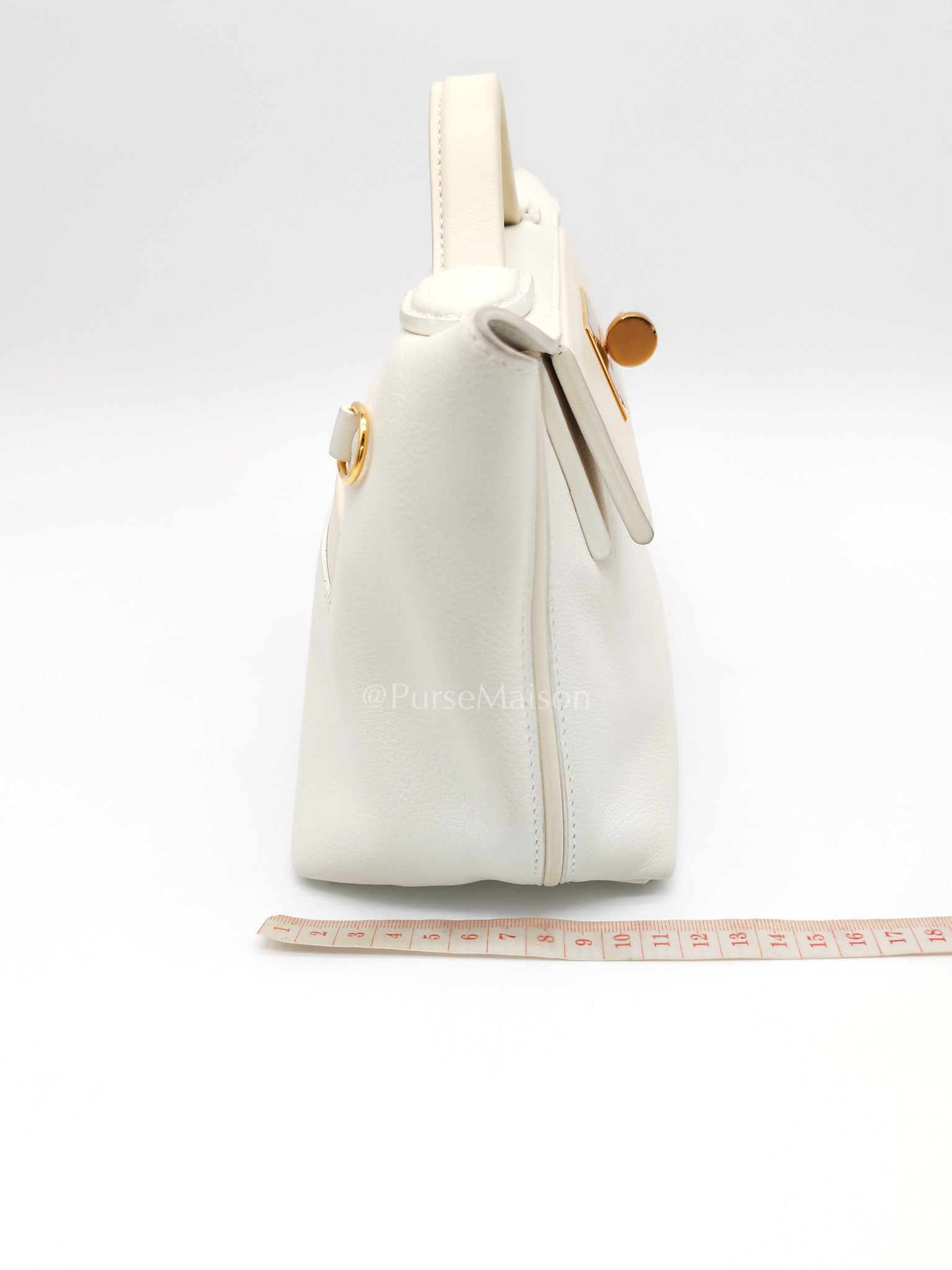 Hermes 24/24 Mini Veau Evercolor/Veau Swift Ay Blanc/Nata and Gold Hardware Stamp Z (2021) | Purse Maison Luxury Bags Shop