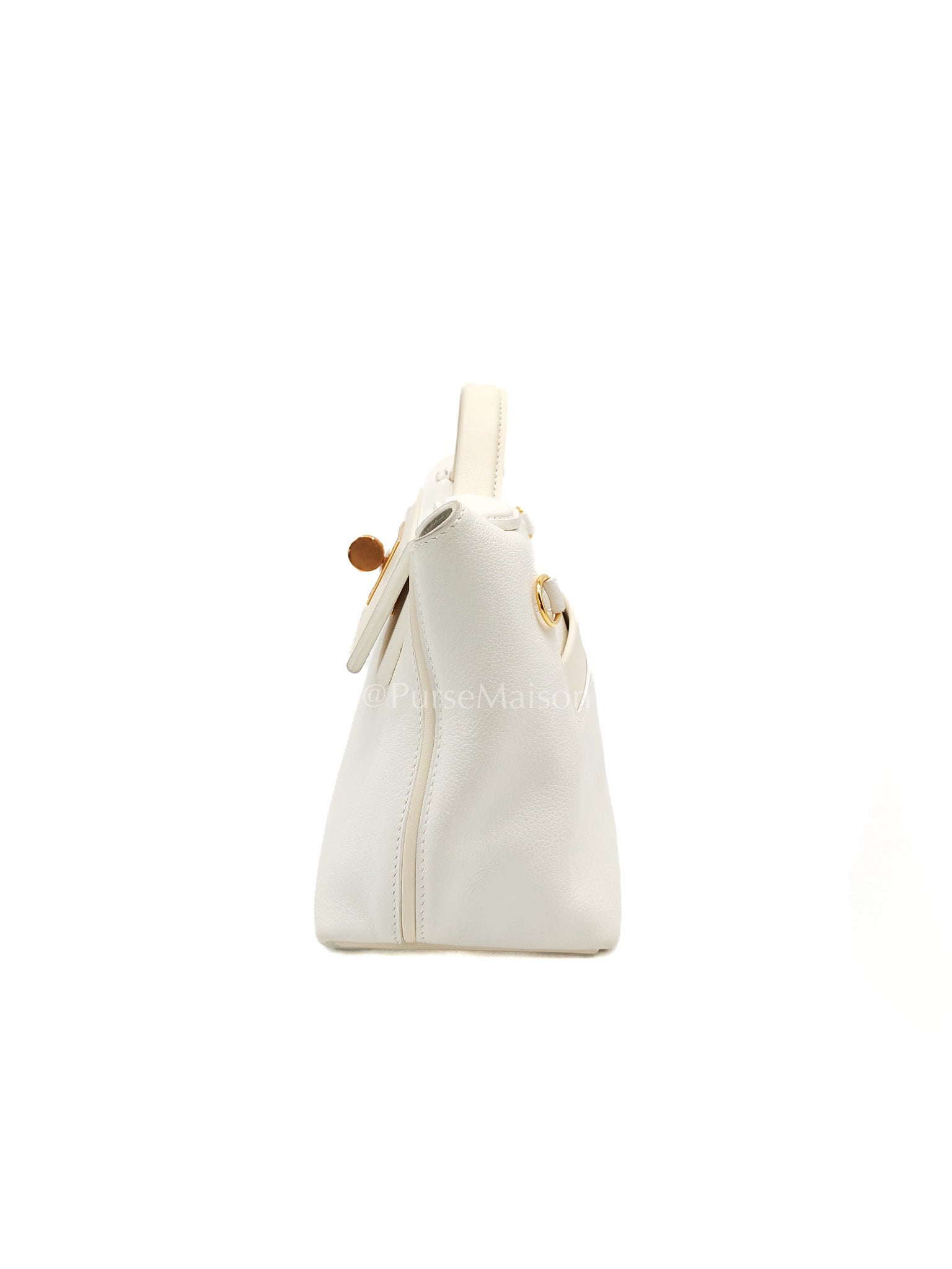Hermes 24/24 Mini Veau Evercolor/Veau Swift Ay Blanc/Nata and Gold Hardware Stamp Z (2021) | Purse Maison Luxury Bags Shop