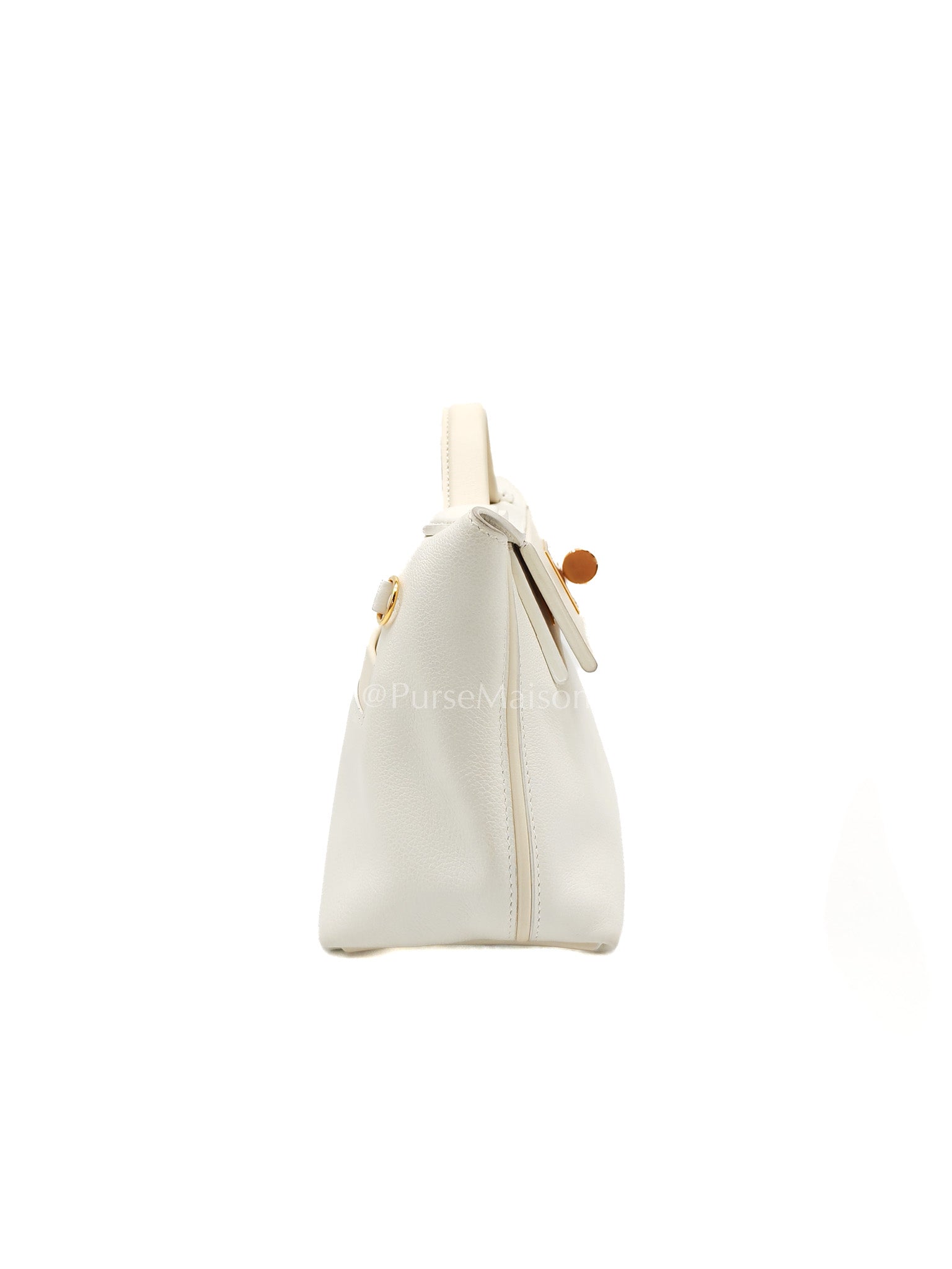 Hermes 24/24 Mini Veau Evercolor/Veau Swift Ay Blanc/Nata and Gold Hardware Stamp Z (2021) | Purse Maison Luxury Bags Shop