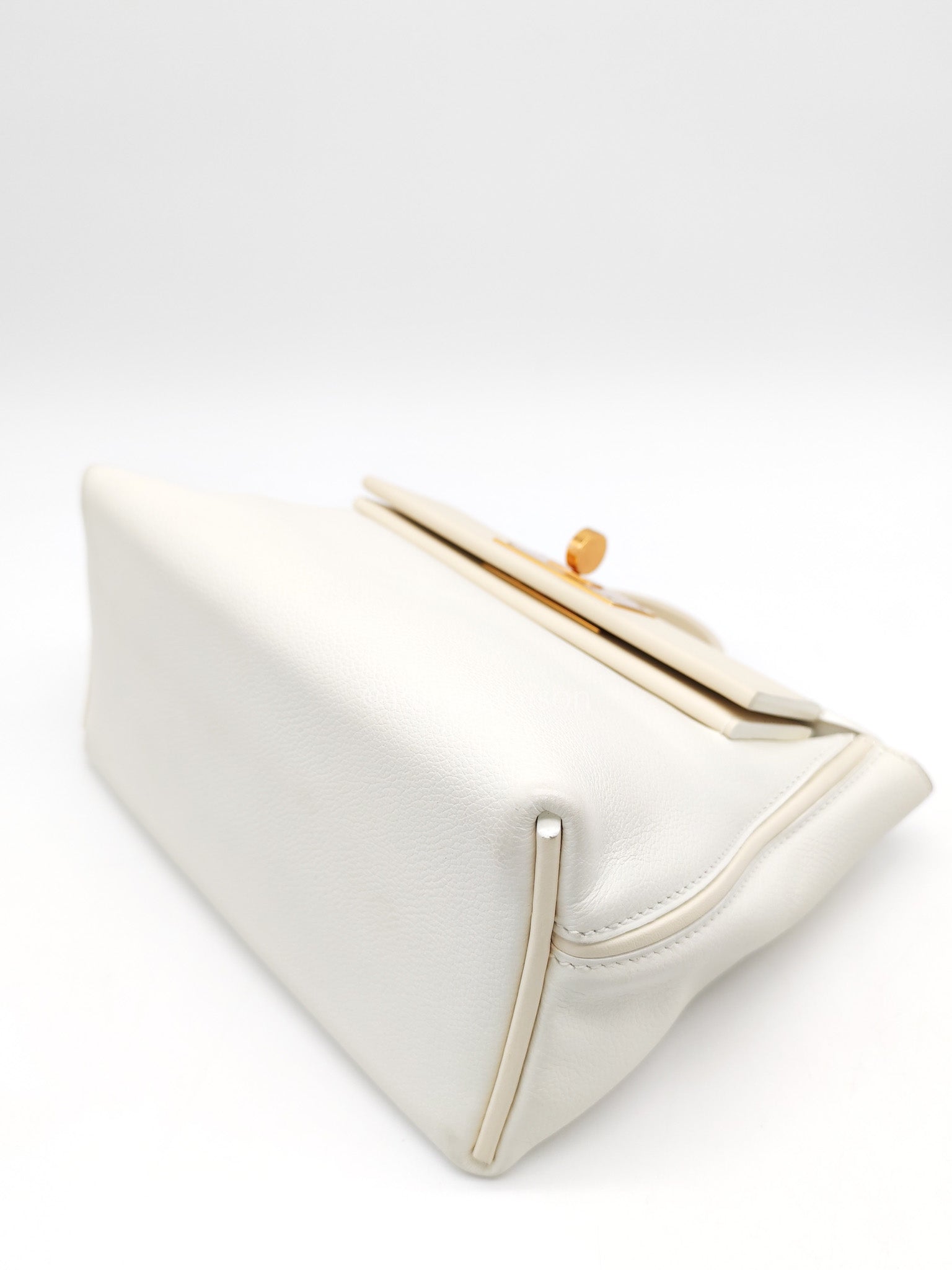 Hermes 24/24 Mini Veau Evercolor/Veau Swift Ay Blanc/Nata and Gold Hardware Stamp Z (2021) | Purse Maison Luxury Bags Shop