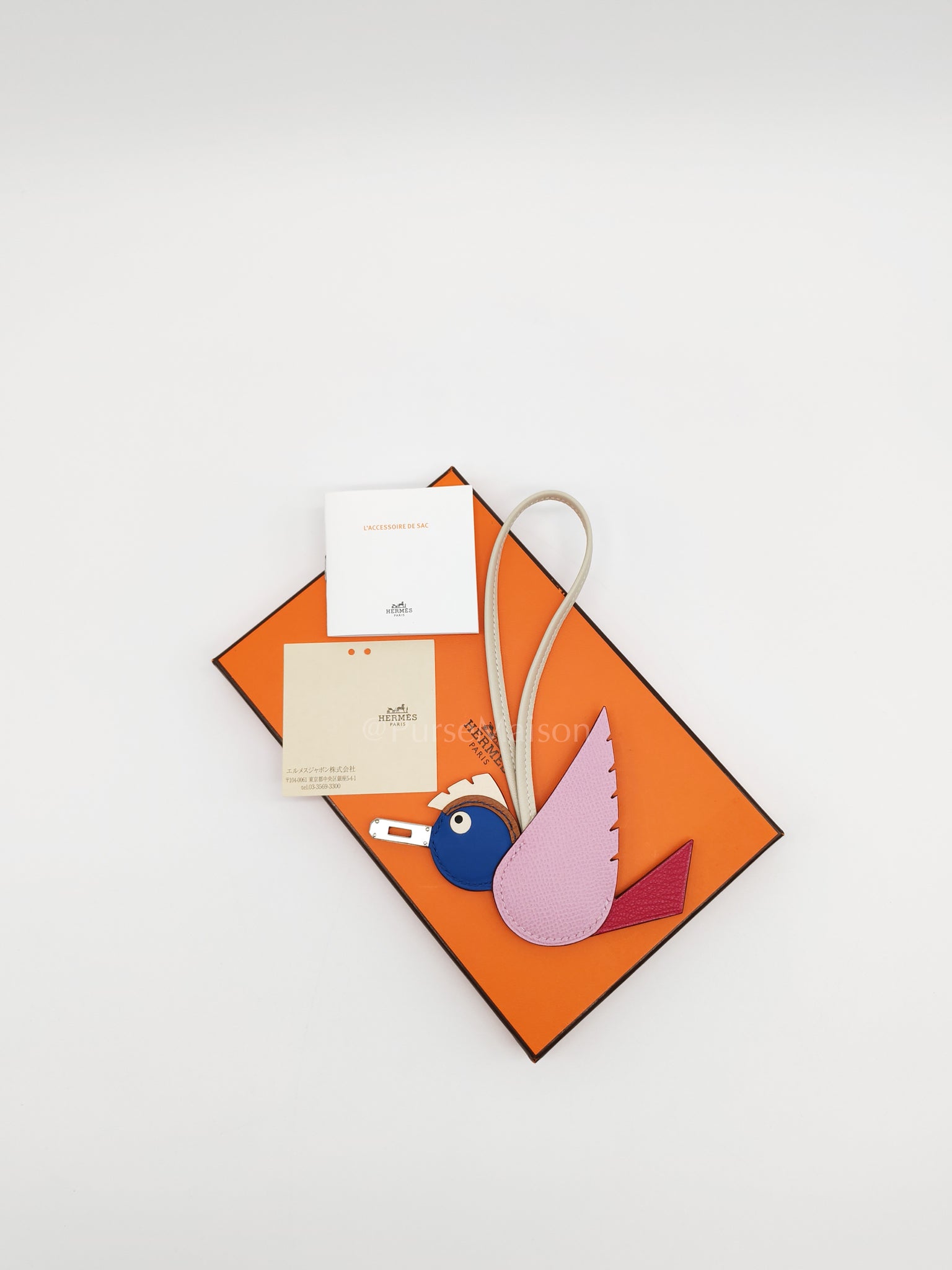 Birdy Charm Mauve Sylvestre/Framboise/Bleu/Gold/Nata Epsom and Swift Leather Palladium Hardware Stamp B (2023) | Purse Maison Luxury Bags Shop