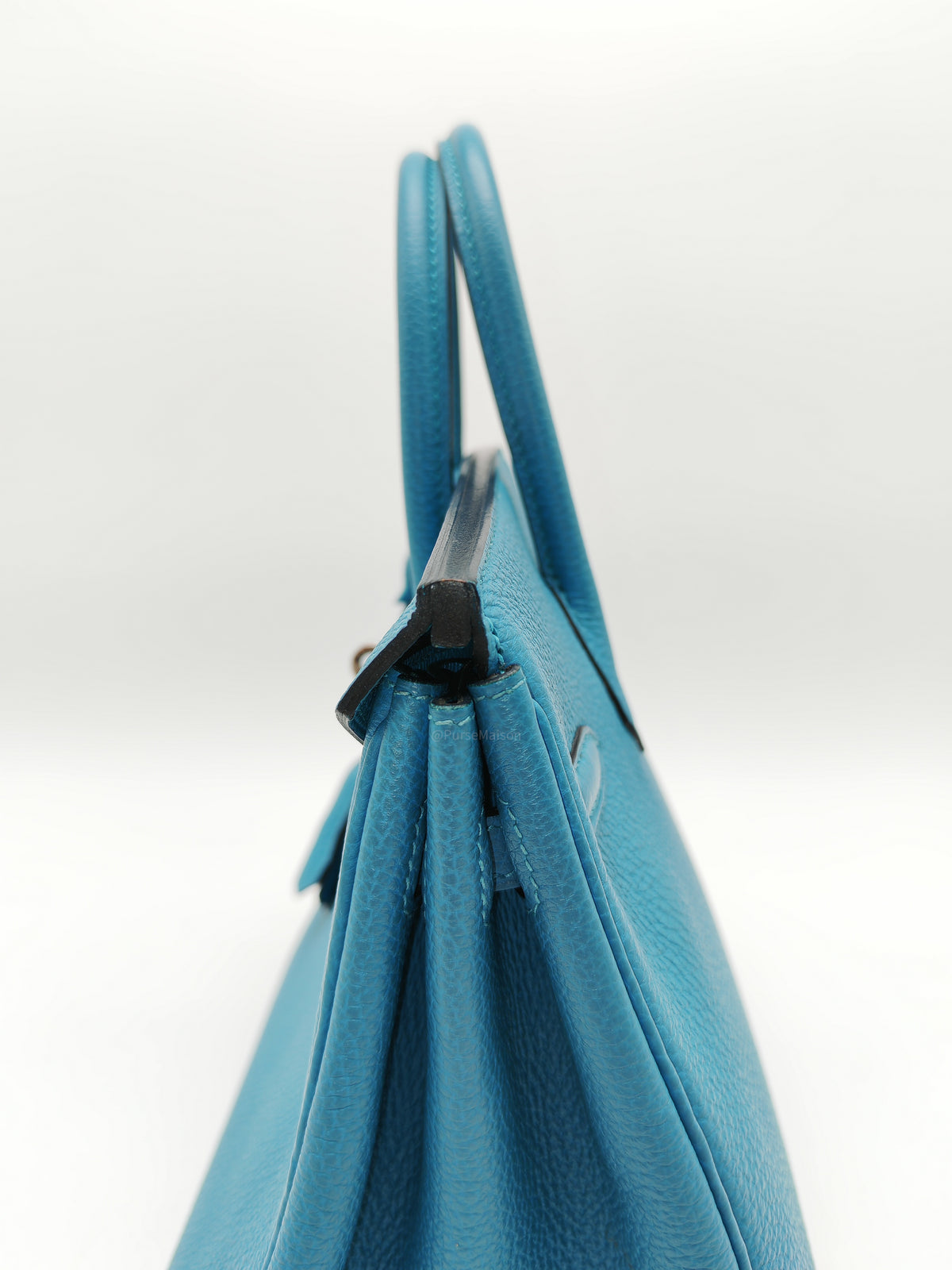Hermes Birkin 25 in Turquoise Blue Togo Leather Palladium Hardware Stamp C(2018) | Purse Maison Luxury Bags Shop