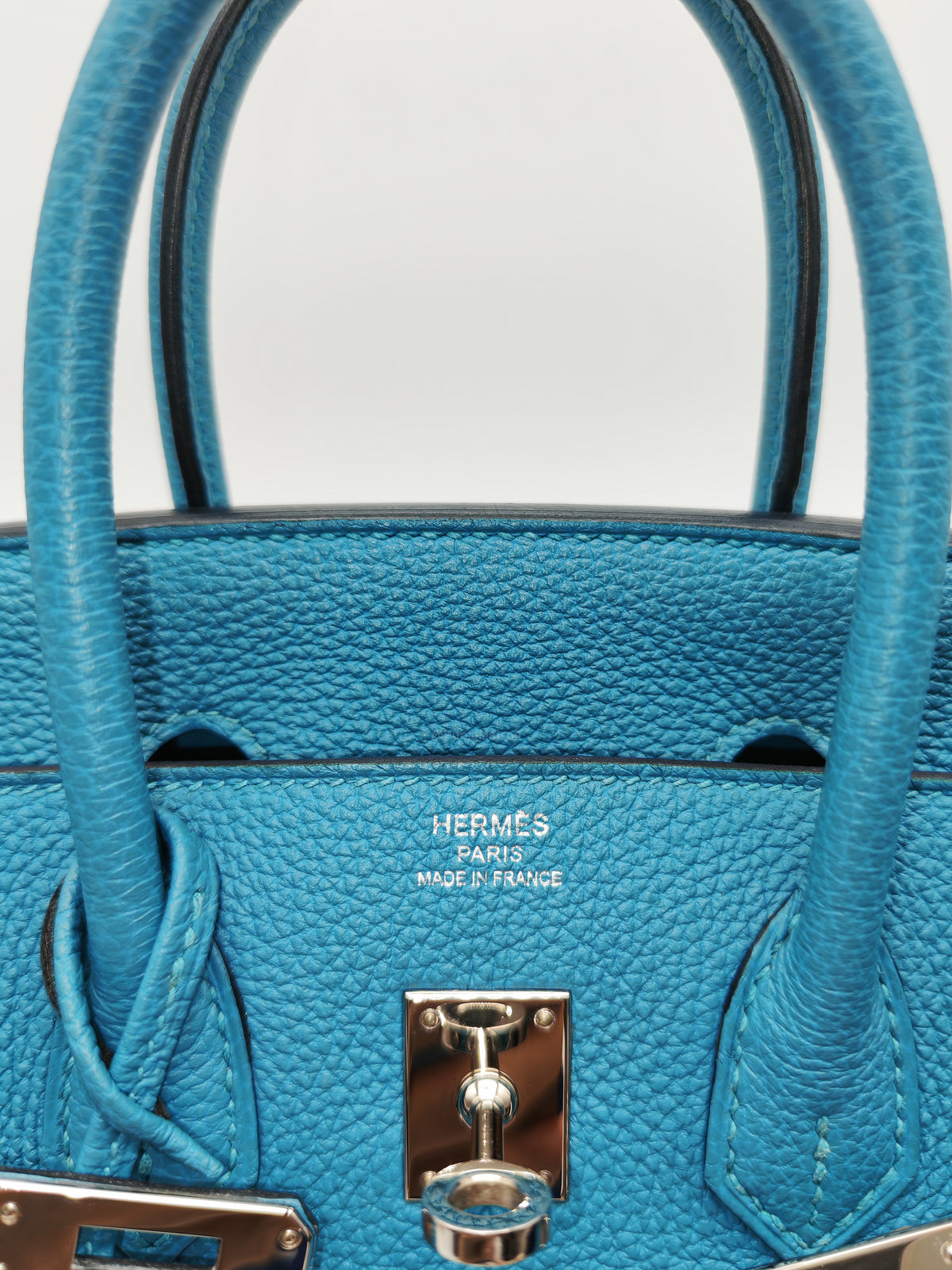 Hermes Birkin 25 in Turquoise Blue Togo Leather Palladium Hardware Stamp C(2018) | Purse Maison Luxury Bags Shop