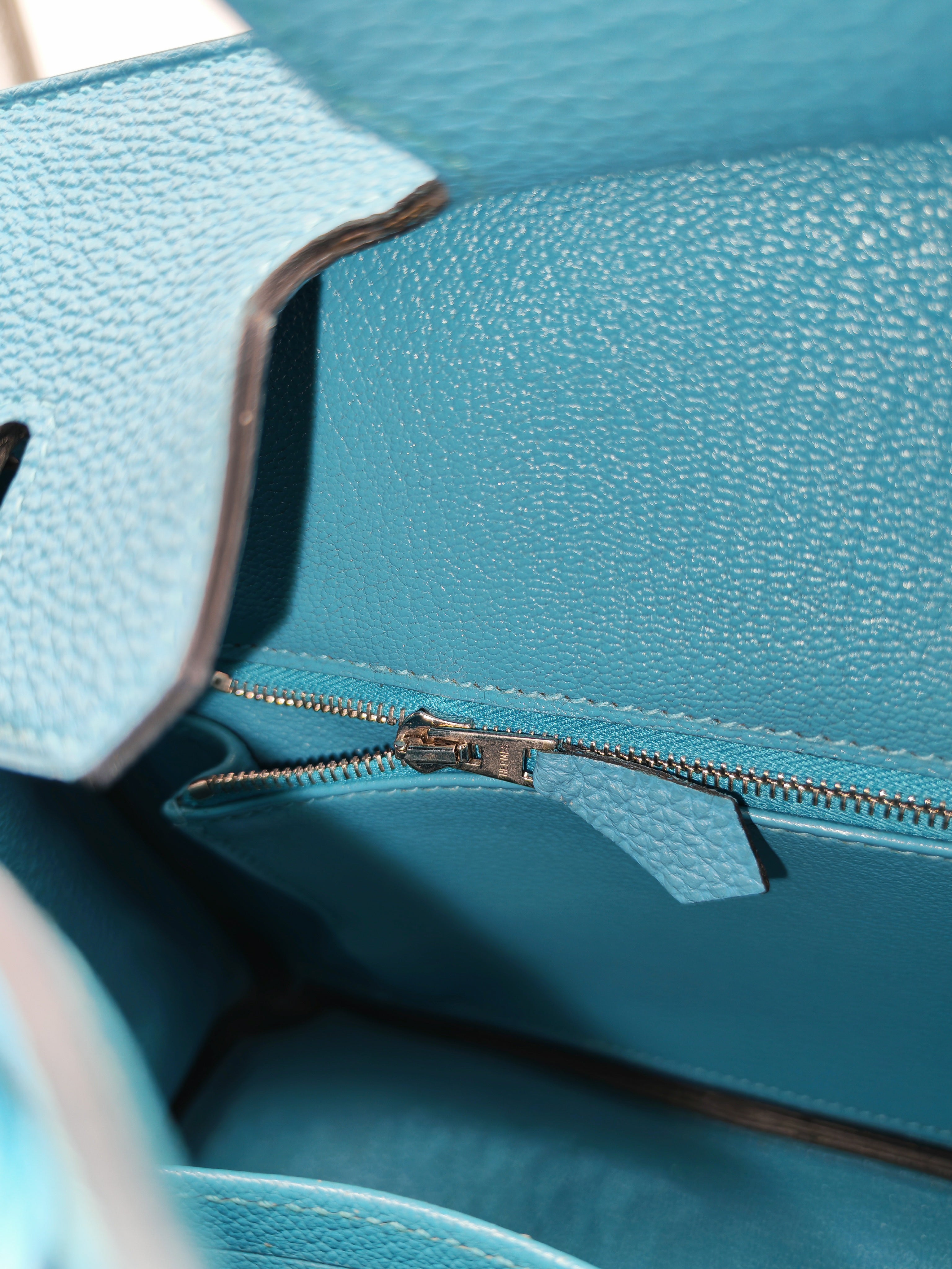 Hermes Birkin 25 in Turquoise Blue Togo Leather Palladium Hardware Stamp C(2018) | Purse Maison Luxury Bags Shop