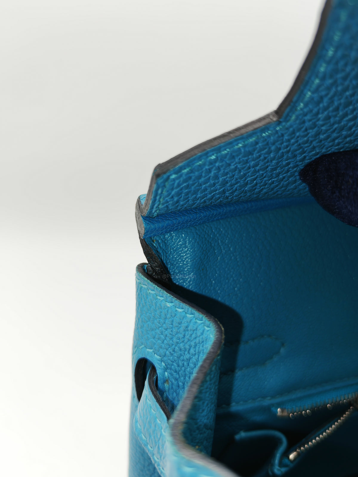 Hermes Birkin 25 in Turquoise Blue Togo Leather Palladium Hardware Stamp C(2018) | Purse Maison Luxury Bags Shop
