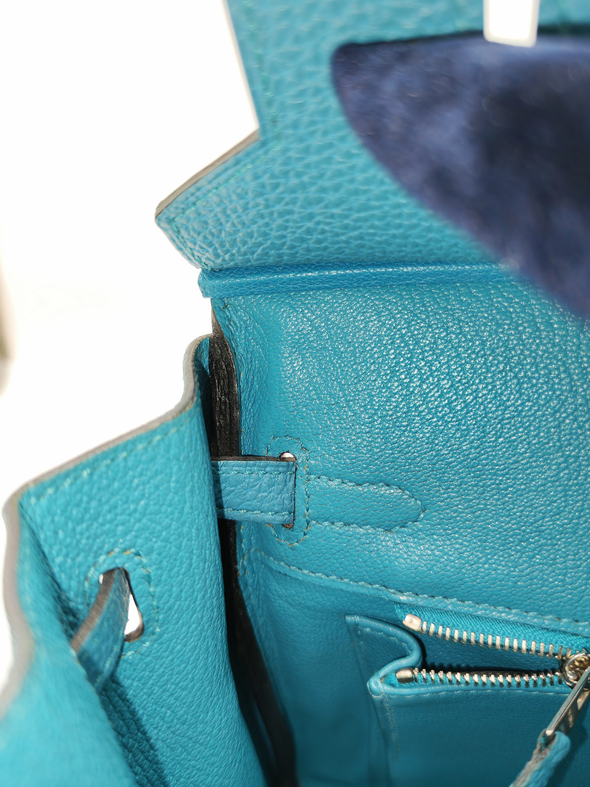 Hermes Birkin 25 in Turquoise Blue Togo Leather Palladium Hardware Stamp C(2018) | Purse Maison Luxury Bags Shop