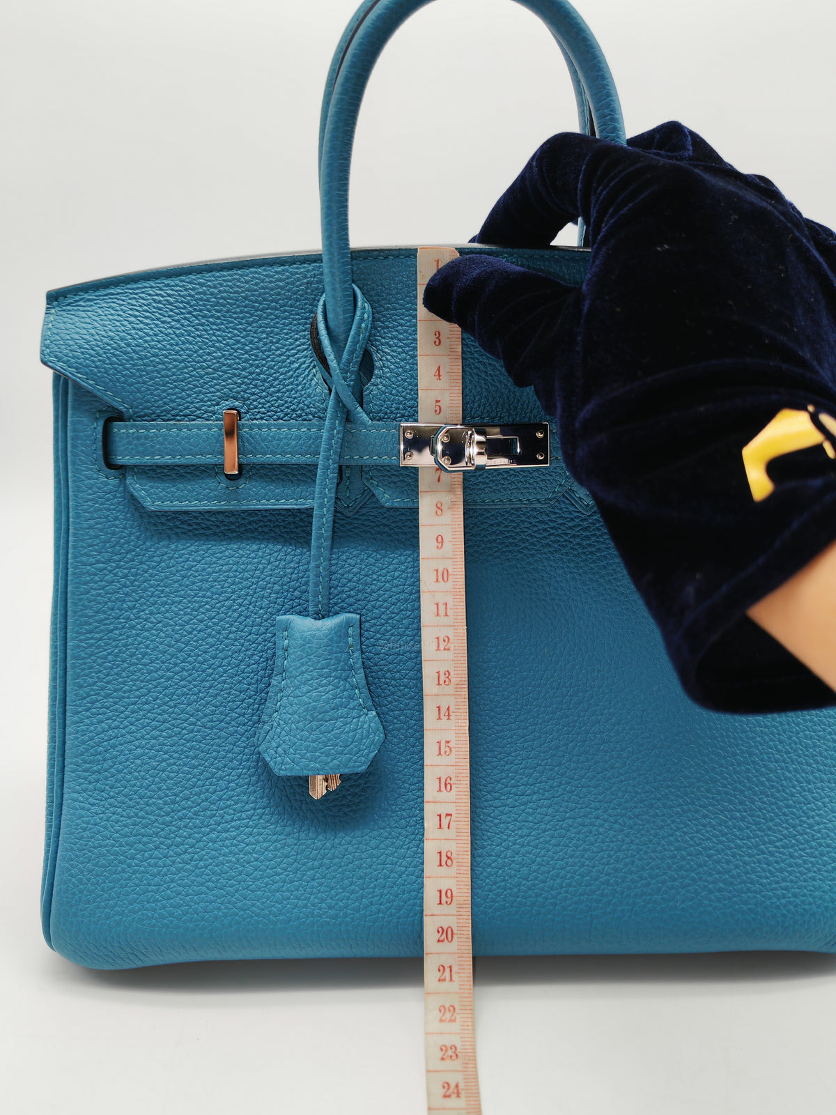 Hermes Birkin 25 in Turquoise Blue Togo Leather Palladium Hardware Stamp C(2018) | Purse Maison Luxury Bags Shop