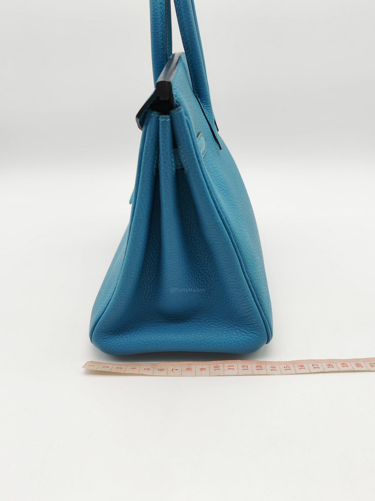 Hermes Birkin 25 in Turquoise Blue Togo Leather Palladium Hardware Stamp C(2018) | Purse Maison Luxury Bags Shop