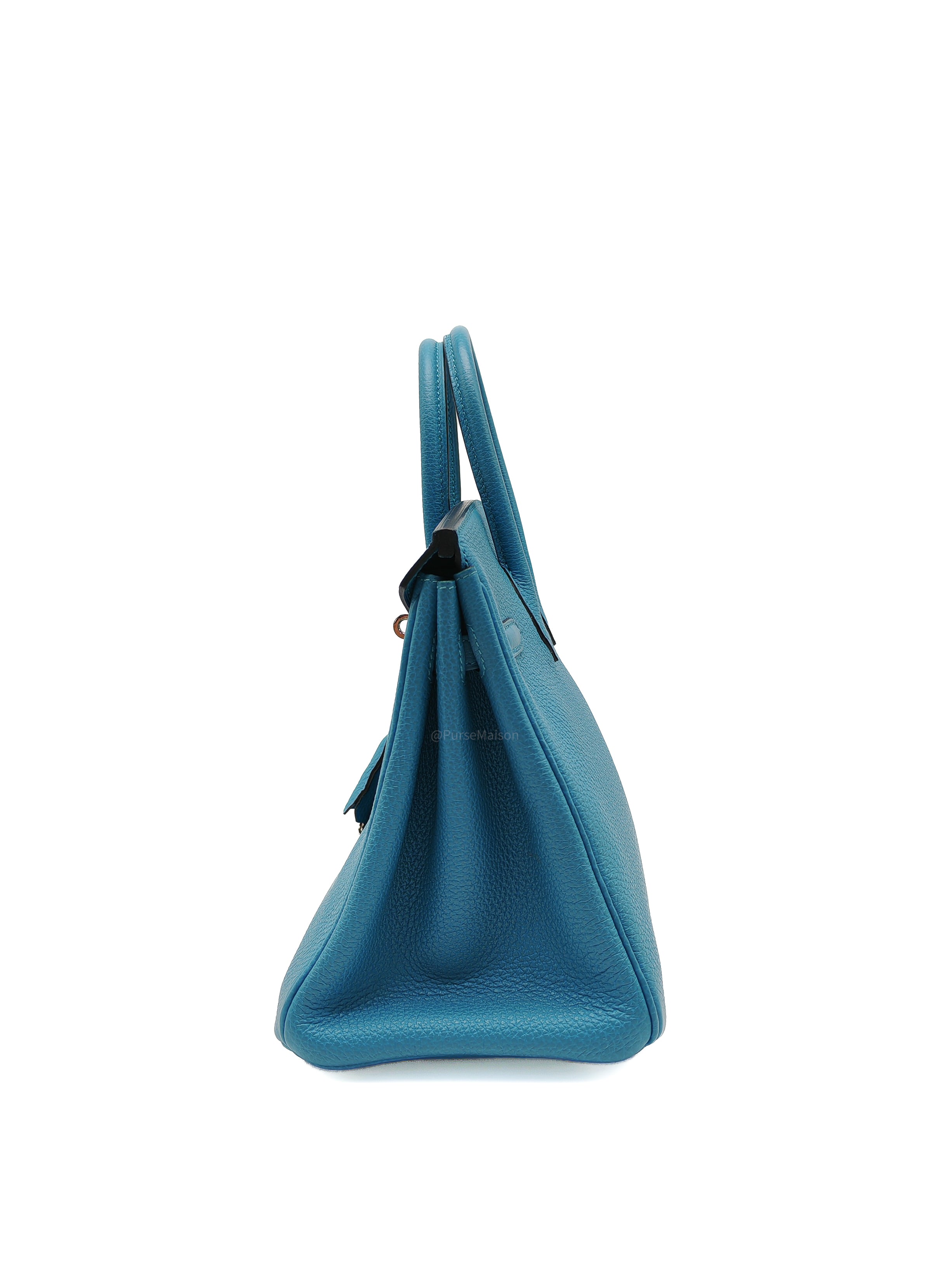 Hermes Birkin 25 in Turquoise Blue Togo Leather Palladium Hardware Stamp C(2018) | Purse Maison Luxury Bags Shop