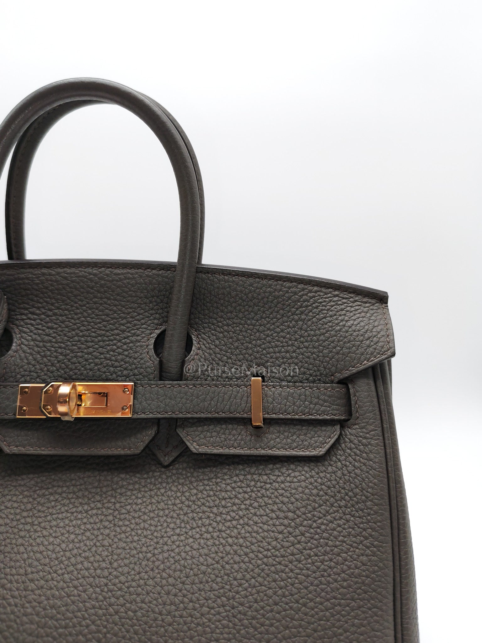 Birkin 25 Retourne Etain in Togo Leather and Rose Gold Hardware Stamp Z (2021) | Purse Maison Luxury Bags Shop