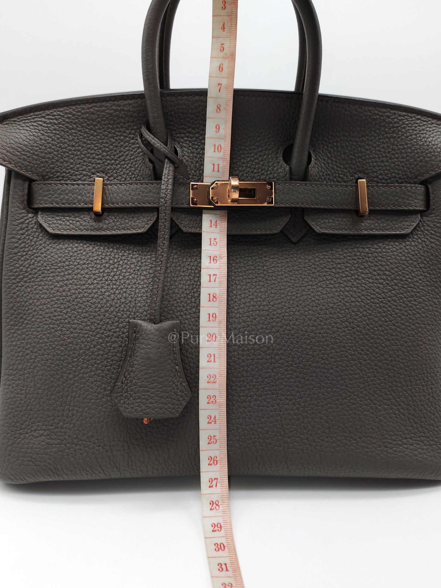 Birkin 25 Retourne Etain in Togo Leather and Rose Gold Hardware Stamp Z (2021) | Purse Maison Luxury Bags Shop