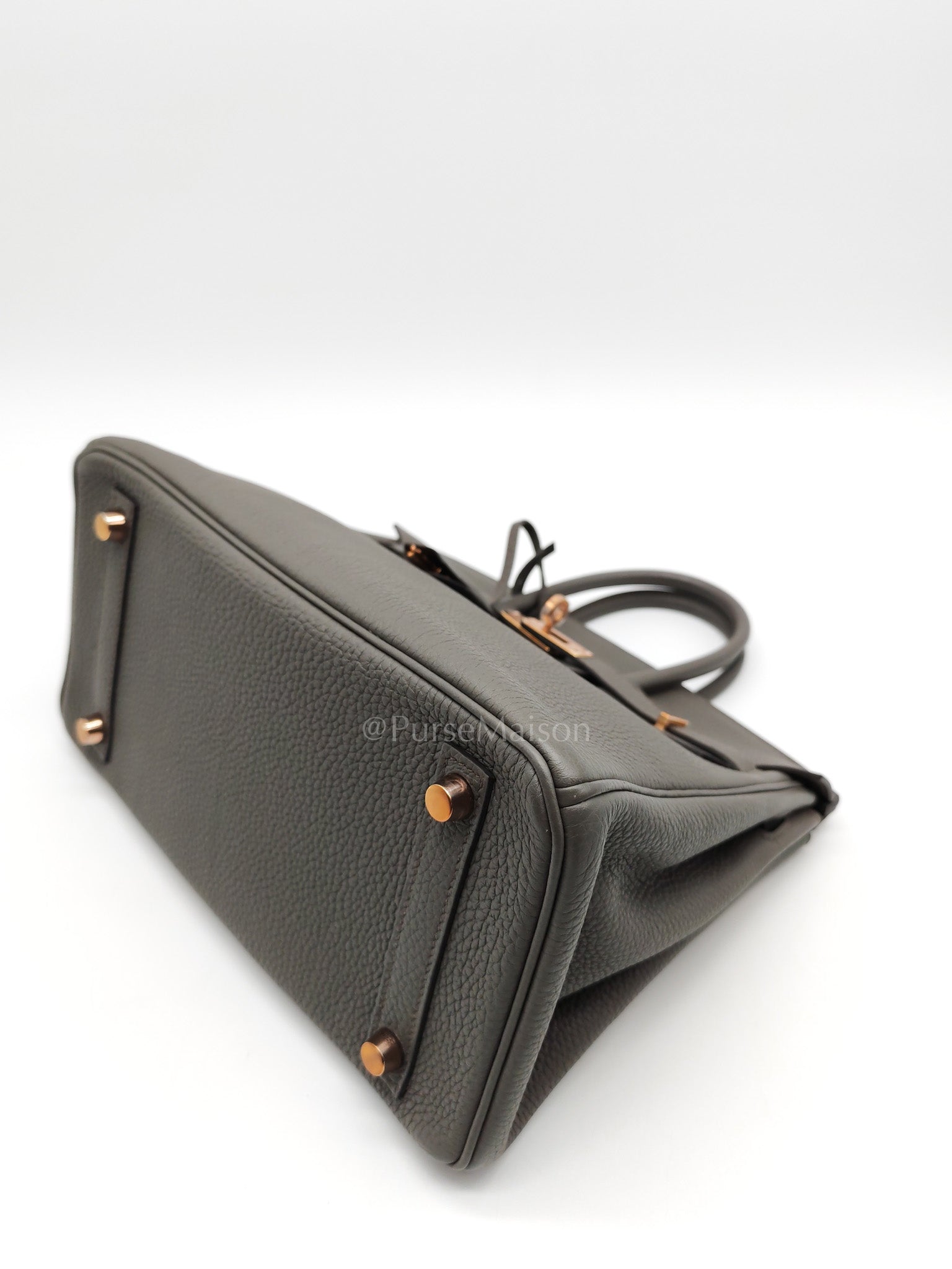 Birkin 25 Retourne Etain in Togo Leather and Rose Gold Hardware Stamp Z (2021) | Purse Maison Luxury Bags Shop