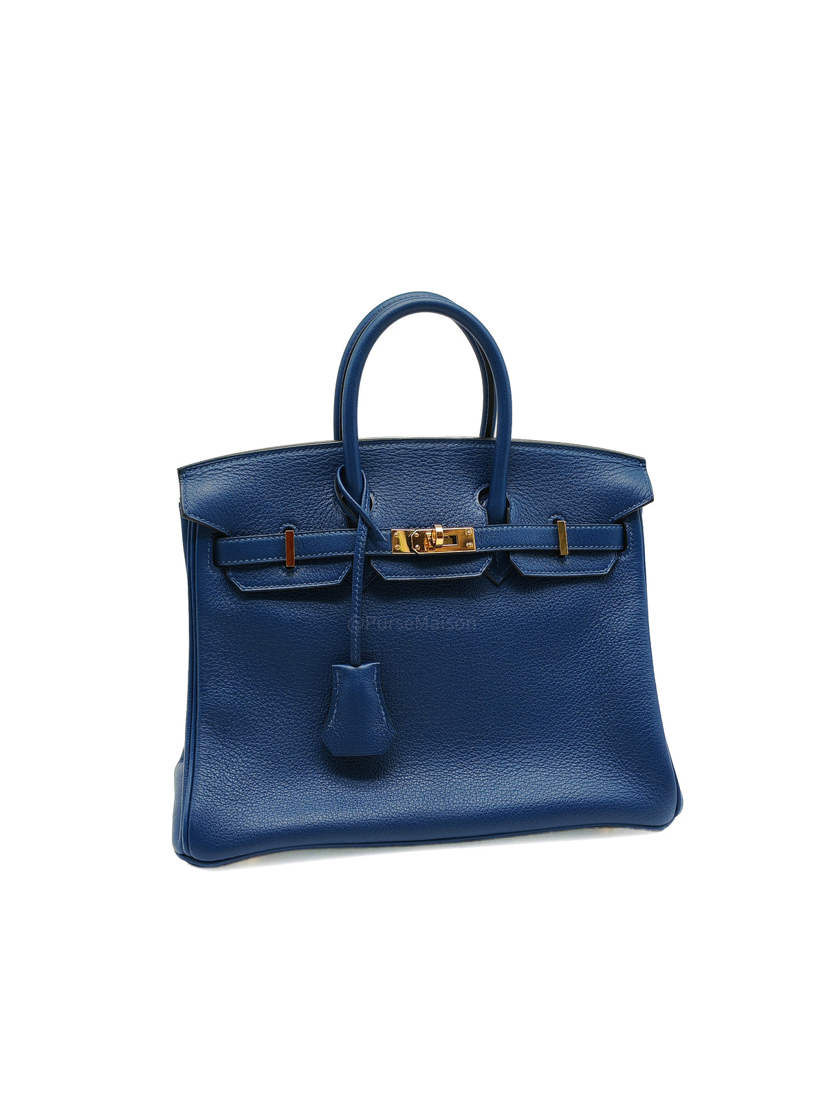 Hermes Birkin 25 Retourne in Bleu Saphire Taurillon Navillo Leather Gold Hardware Stamp D(2019) | Purse Maison Luxury Bags Shop