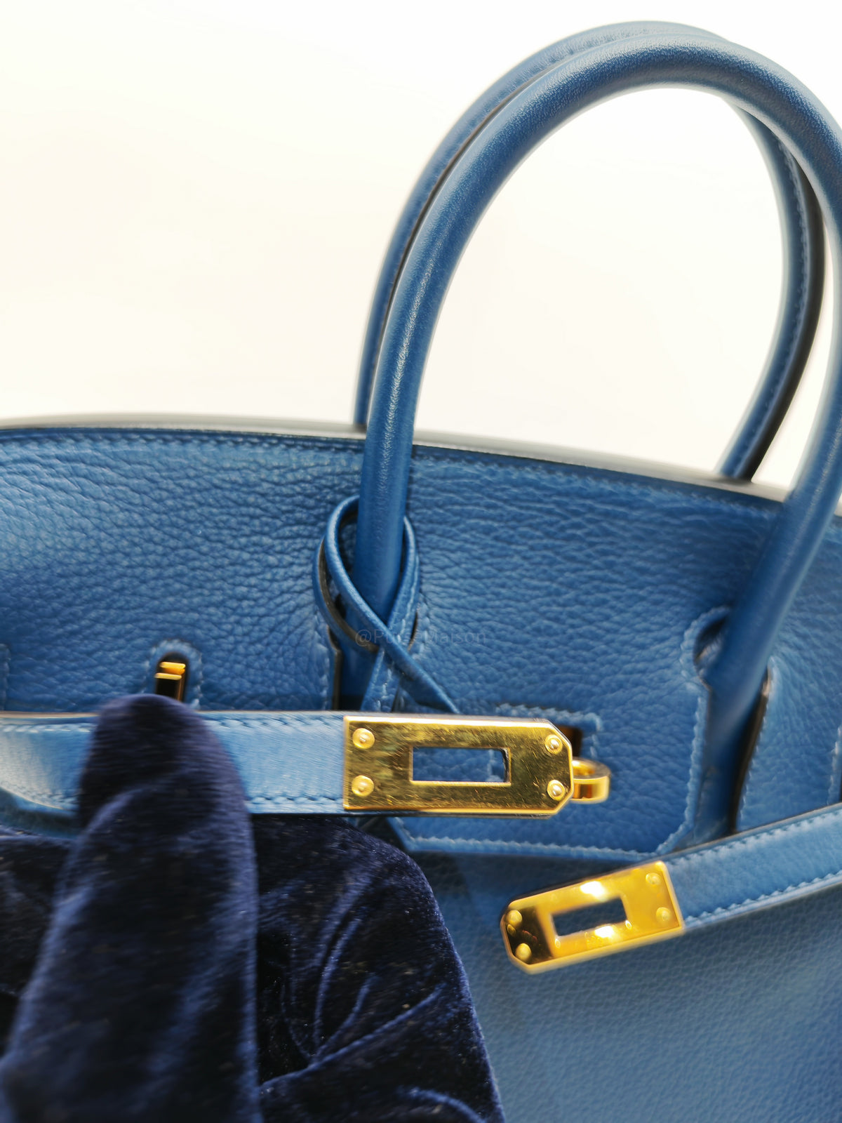 Hermes Birkin 25 Retourne in Bleu Saphire Taurillon Navillo Leather Gold Hardware Stamp D(2019) | Purse Maison Luxury Bags Shop