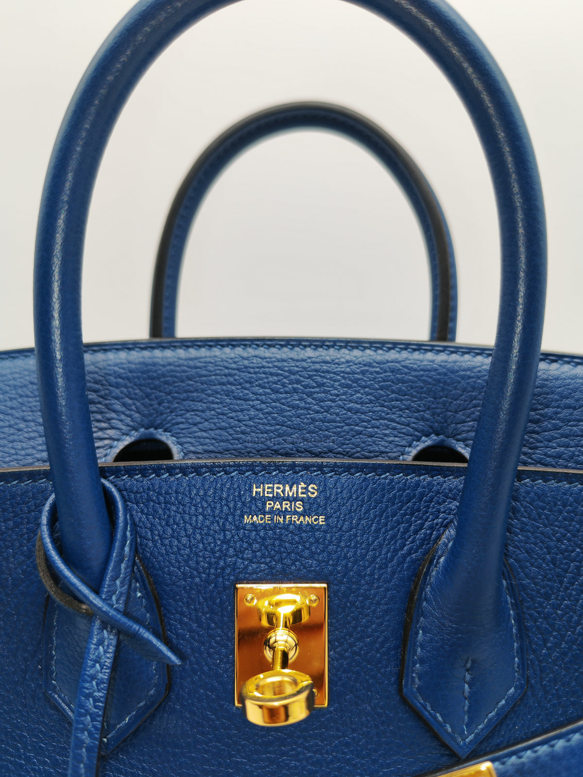 Hermes Birkin 25 Retourne in Bleu Saphire Taurillon Navillo Leather Gold Hardware Stamp D(2019) | Purse Maison Luxury Bags Shop