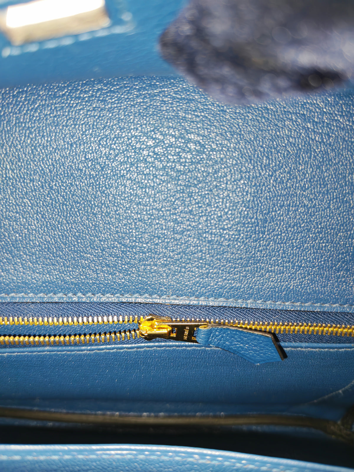 Hermes Birkin 25 Retourne in Bleu Saphire Taurillon Navillo Leather Gold Hardware Stamp D(2019) | Purse Maison Luxury Bags Shop