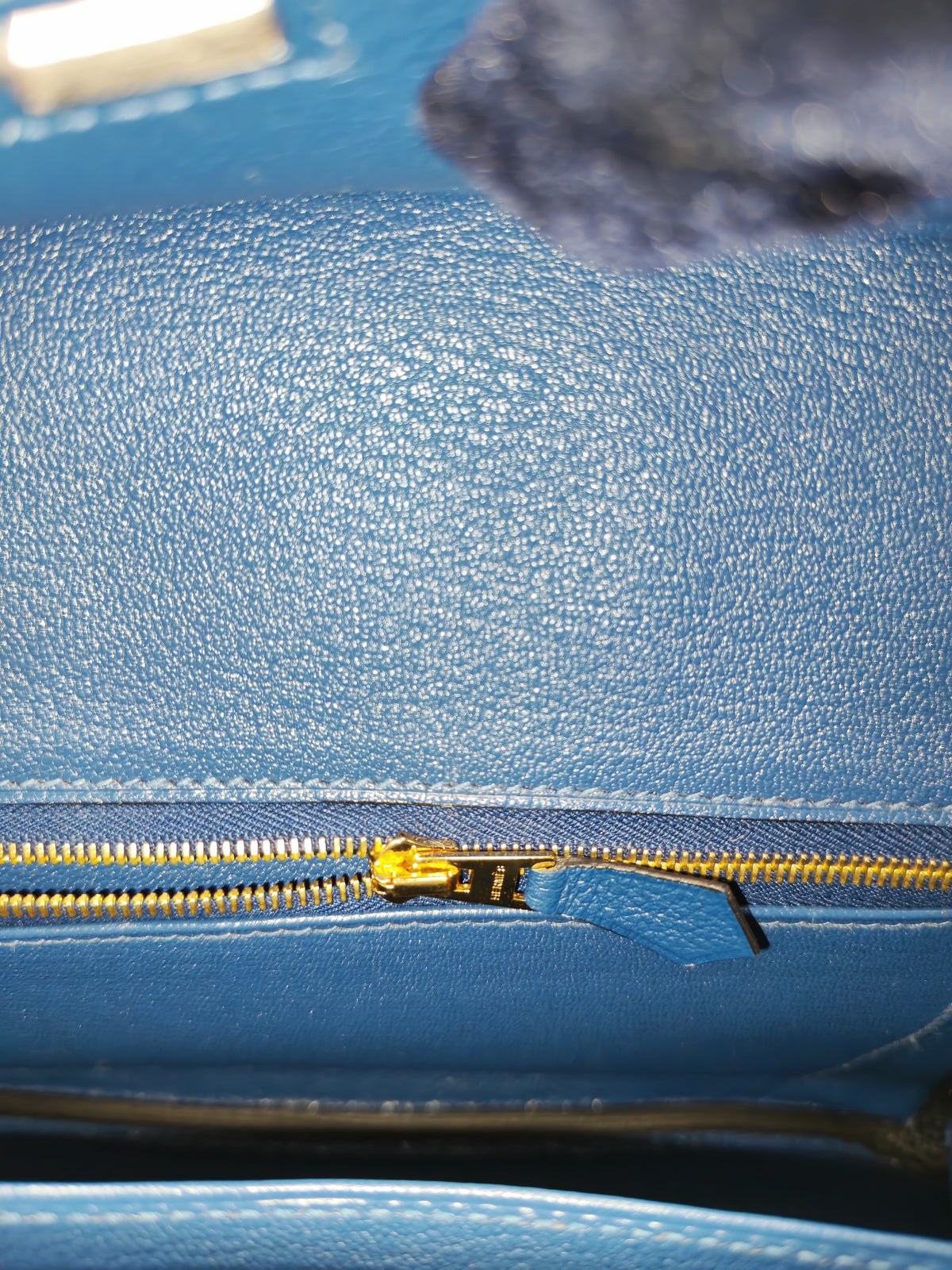 Hermes Birkin 25 Retourne in Bleu Saphire Taurillon Navillo Leather Gold Hardware Stamp D(2019) | Purse Maison Luxury Bags Shop