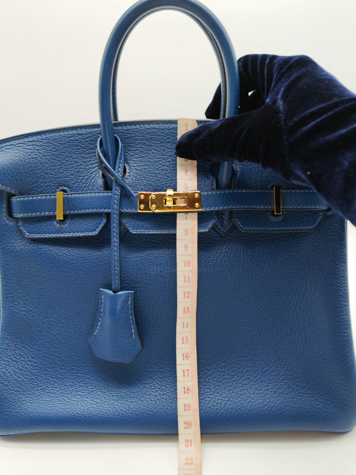 Hermes Birkin 25 Retourne in Bleu Saphire Taurillon Navillo Leather Gold Hardware Stamp D(2019) | Purse Maison Luxury Bags Shop
