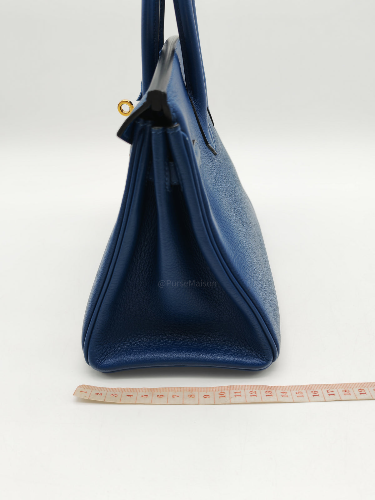 Hermes Birkin 25 Retourne in Bleu Saphire Taurillon Navillo Leather Gold Hardware Stamp D(2019) | Purse Maison Luxury Bags Shop