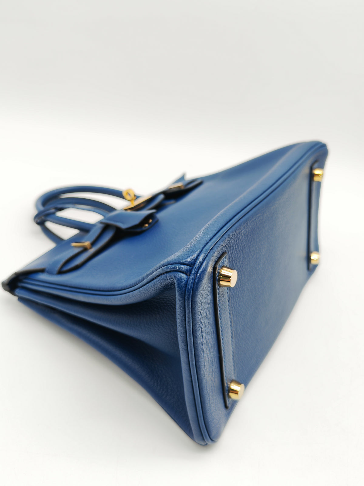 Hermes Birkin 25 Retourne in Bleu Saphire Taurillon Navillo Leather Gold Hardware Stamp D(2019) | Purse Maison Luxury Bags Shop