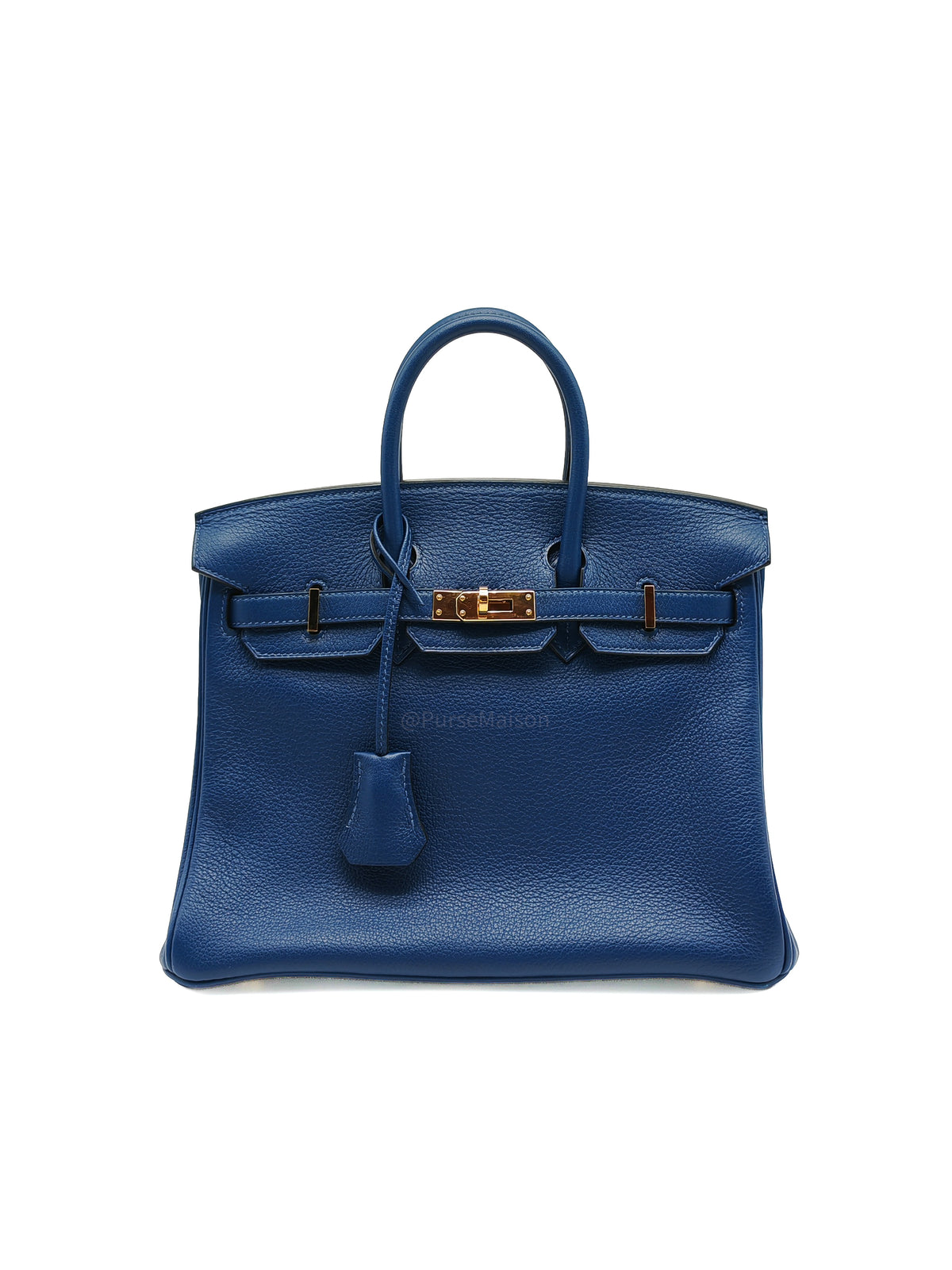 Hermes Birkin 25 Retourne in Bleu Saphire Taurillon Navillo Leather Gold Hardware Stamp D(2019) | Purse Maison Luxury Bags Shop
