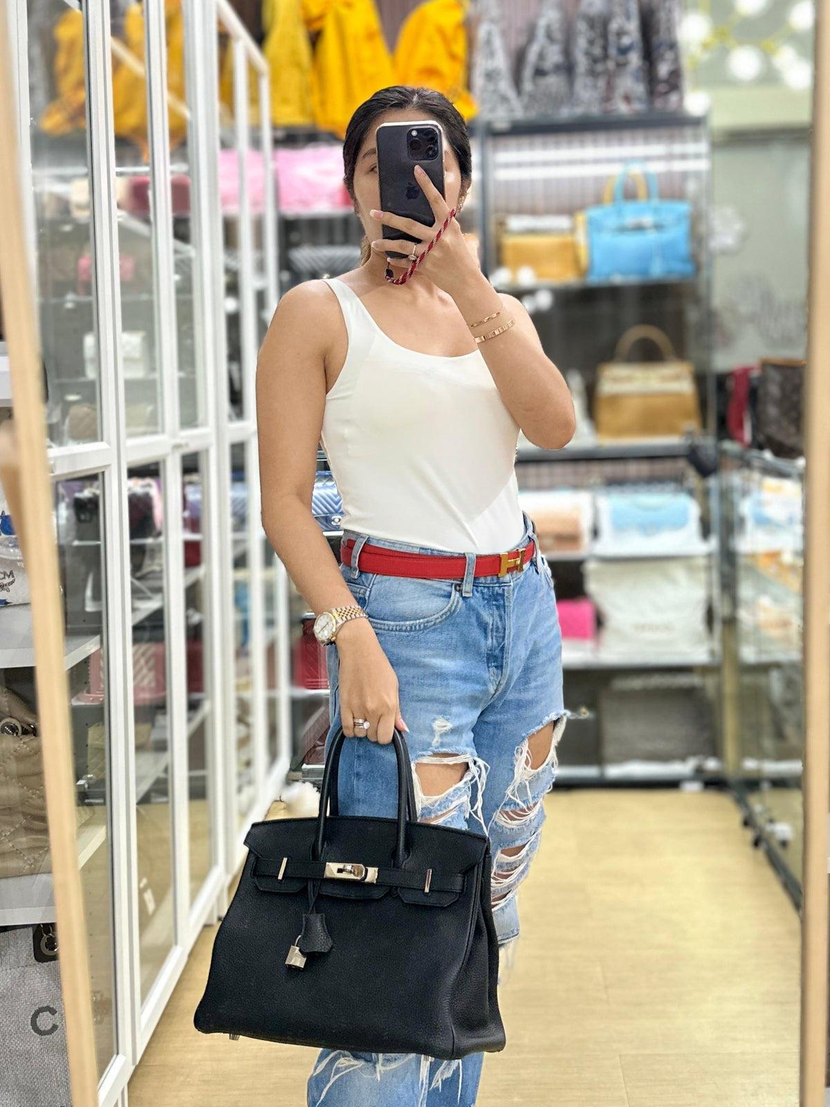 Hermes Birkin 30 Black Togo Leather in Palladium Hardware Stamp Square R | Purse Maison Luxury Bags Shop
