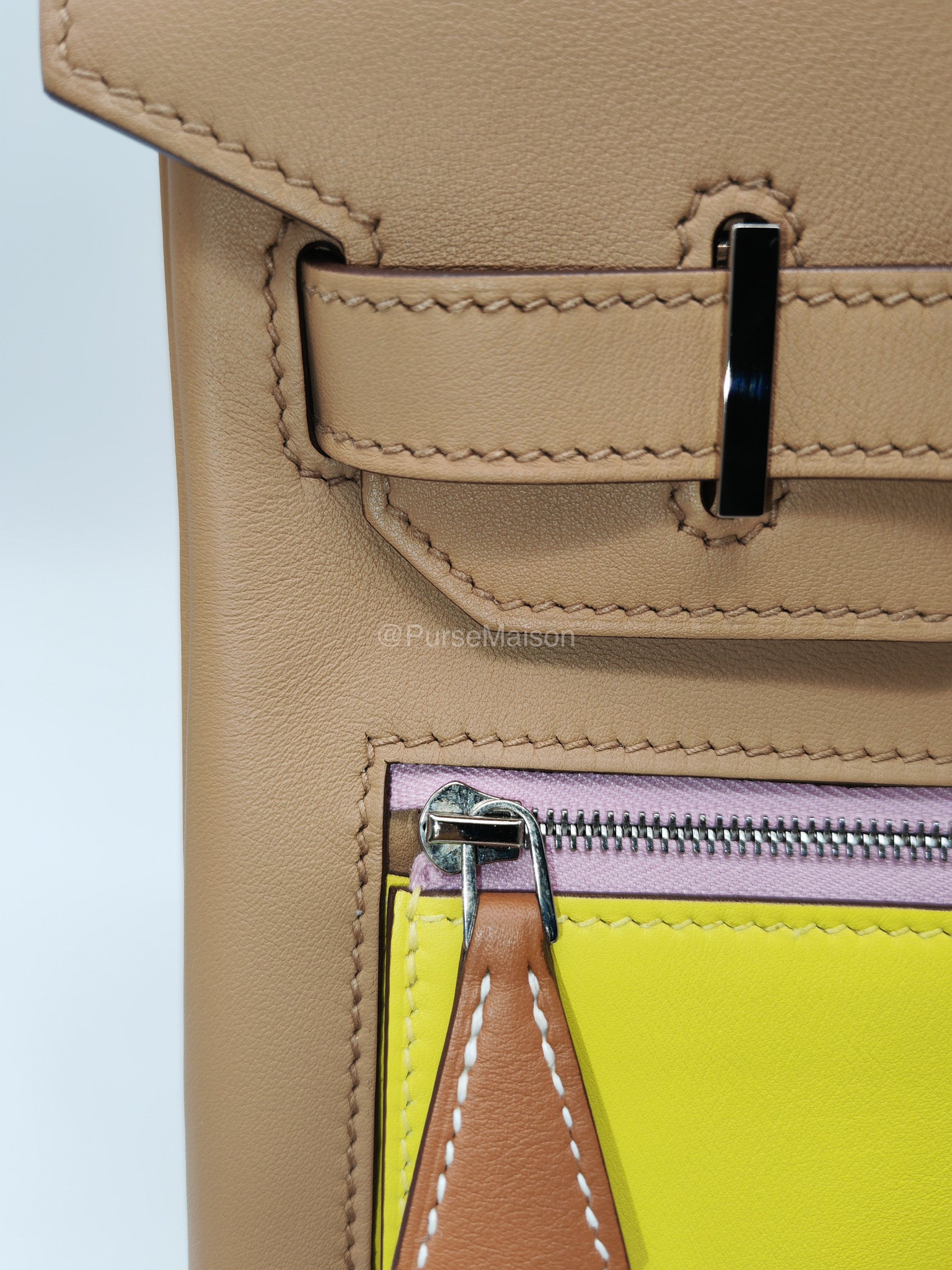 Hermès Birkin 30 Colormatic Chai/Lime/Blue Brume/Cassis Swift Leather Palladium Hardware Stamp U(2022) | Purse Maison Luxury Bags Shop