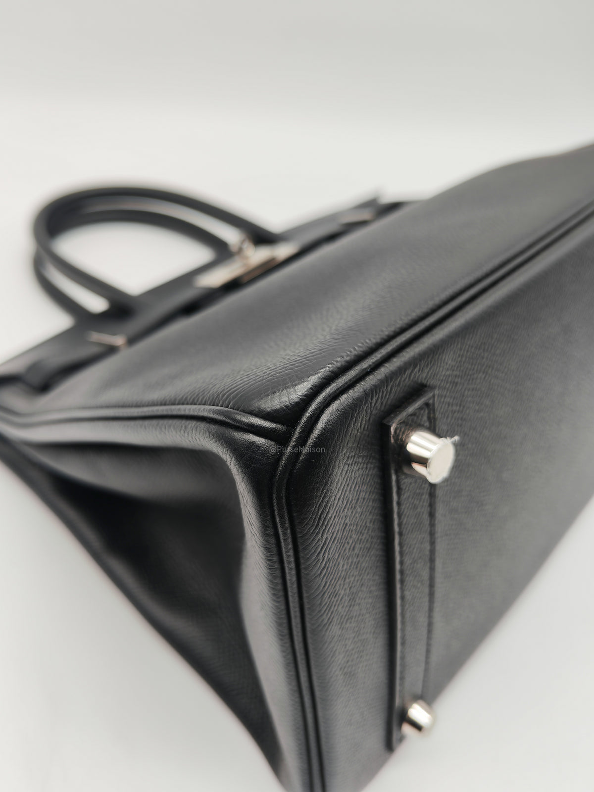 Hermes Birkin 30 in Black Epsom Leather and Palladium Hardware Stamp C (2018) | Purse Maison Luxury Bags Shop