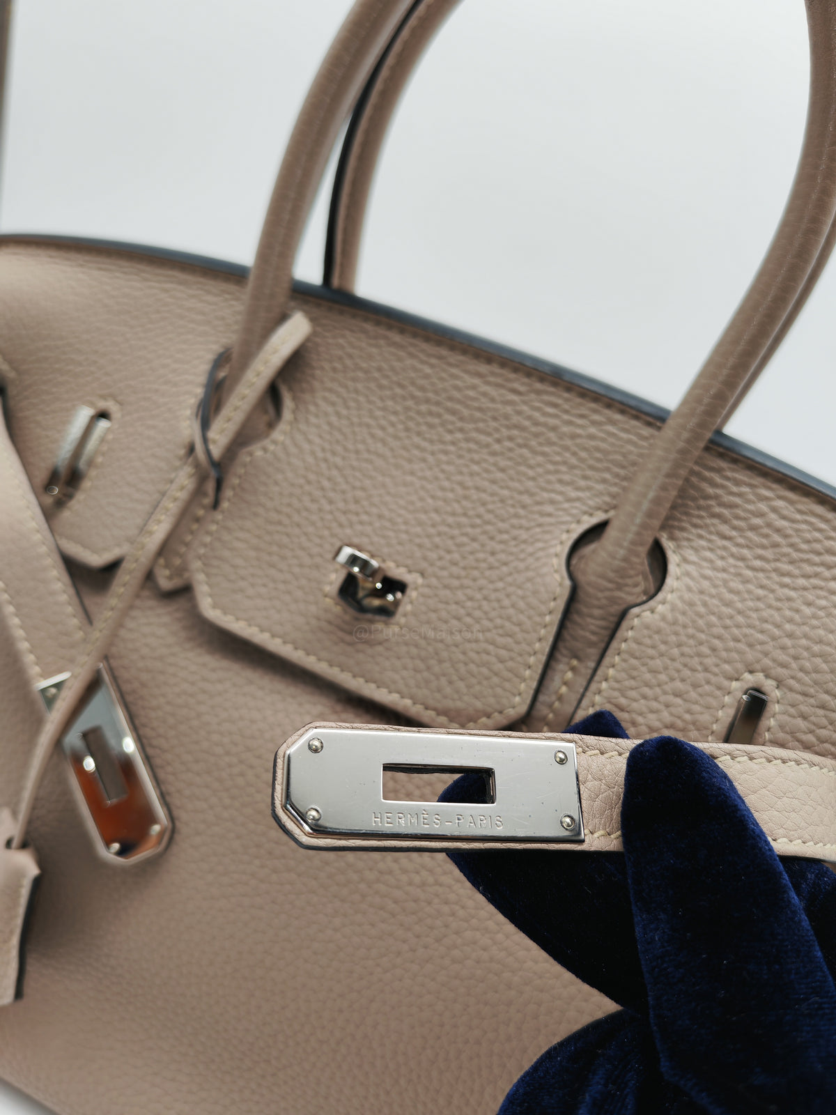 Hermes Birkin 30 in Gris Asphalte Clemence Leather Palladium Hardware Stamp Square O (2011) | Purse Maison Luxury Bags Shop