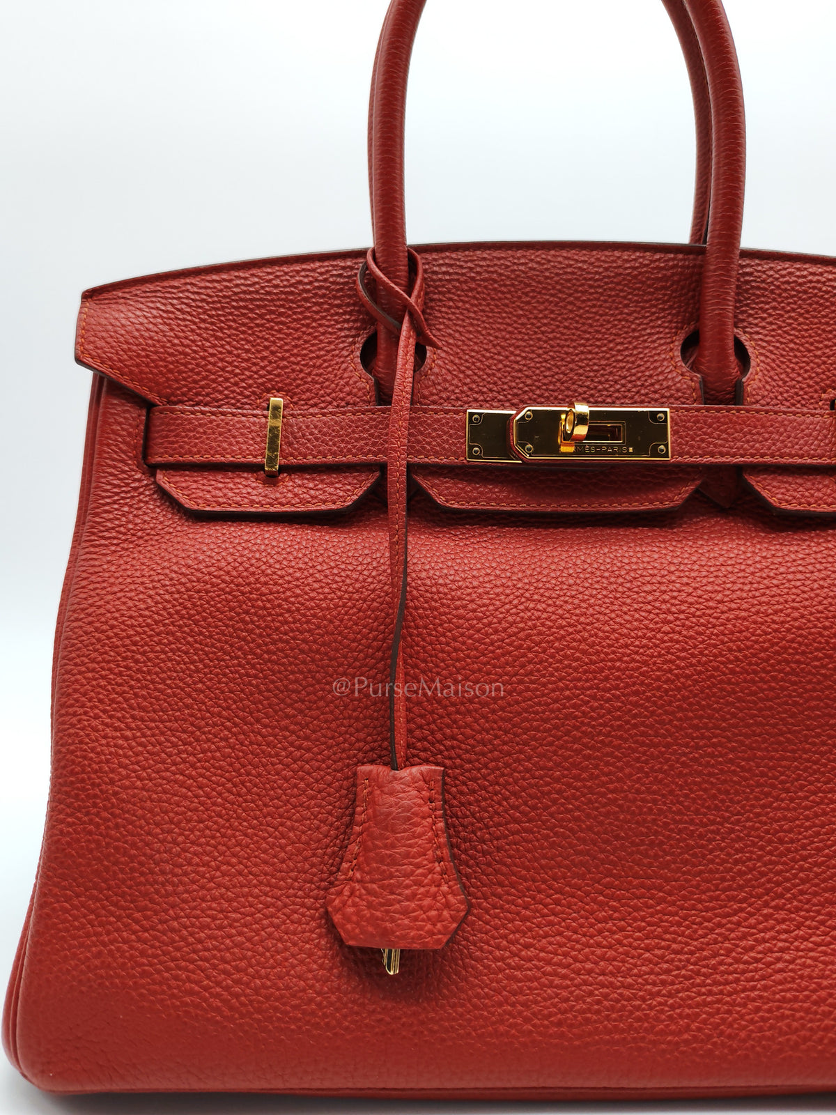 Birkin 30 in Red Togo Leather Gold Hardware Stamp T(2016) | Purse Maison Luxury Bags Shop