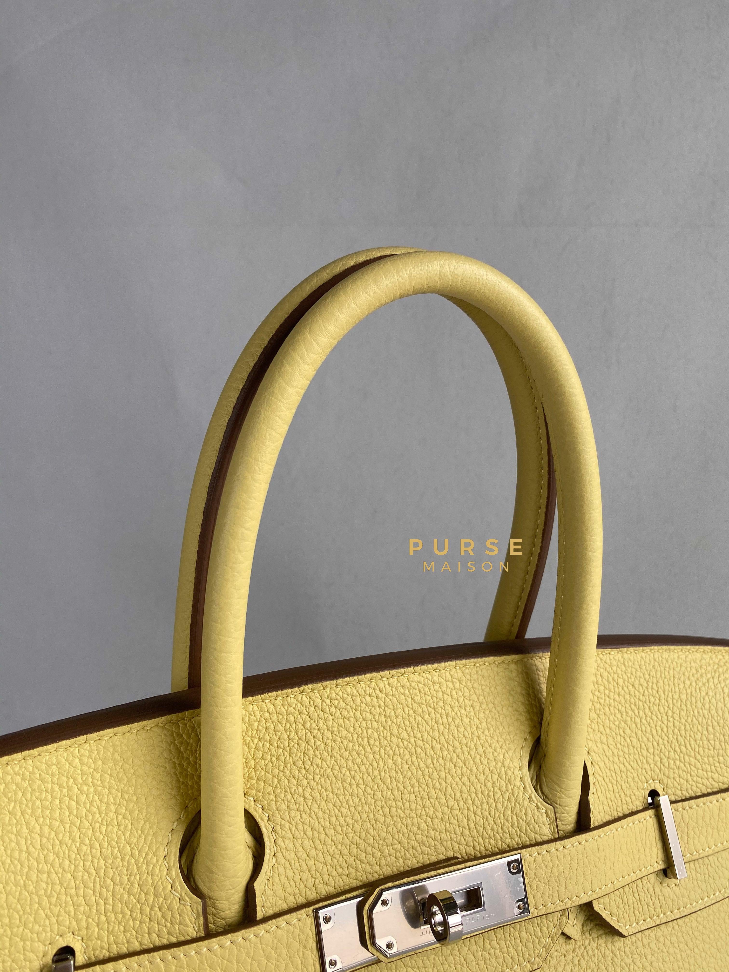 Hermes Birkin 30 Jaune Poussin Togo and Palladium Hardware (Stamp U) | Purse Maison Luxury Bags Shop