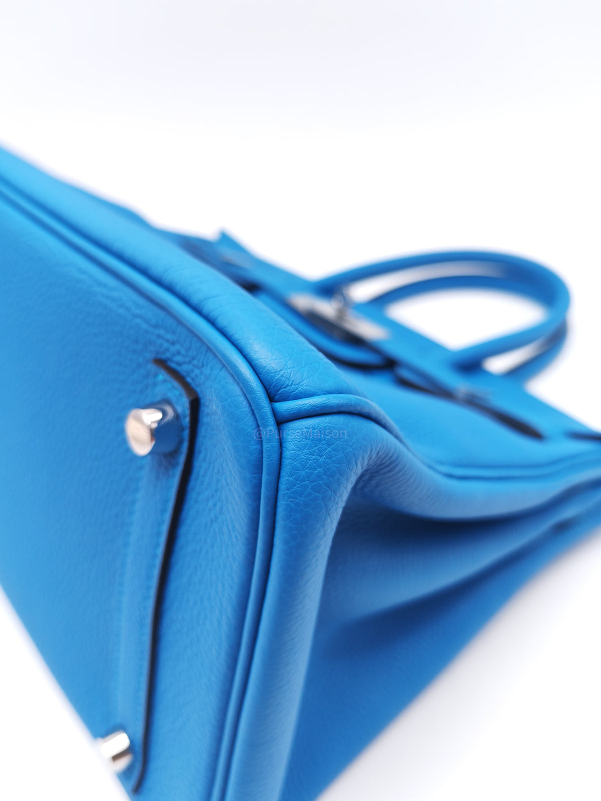 Hermes Birkin 30 Retourne Dual Color in Blue Zanzibar Verso and Milachite Togo Leather Palladium Hardware Stamp A(2017) | Purse Maison Luxury Bags Shop