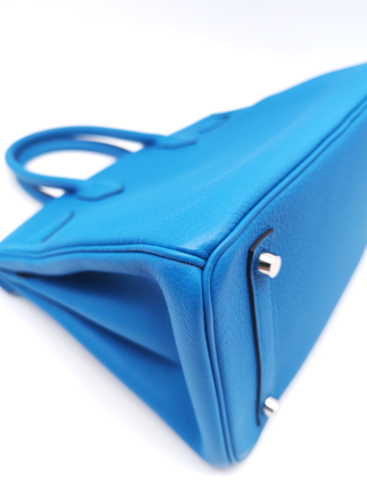 Hermes Birkin 30 Retourne Dual Color in Blue Zanzibar Verso and Milachite Togo Leather Palladium Hardware Stamp A(2017) | Purse Maison Luxury Bags Shop