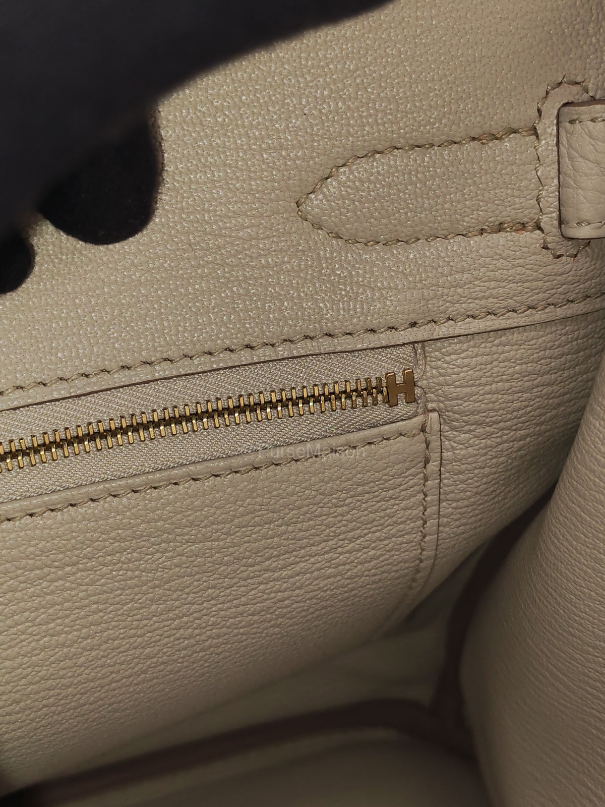 Hermes Birkin 30 Retourne in Nata Clemence Leather and Rose Gold Hardware Stamp D (2019) | Purse Maison Luxury Bags Shop